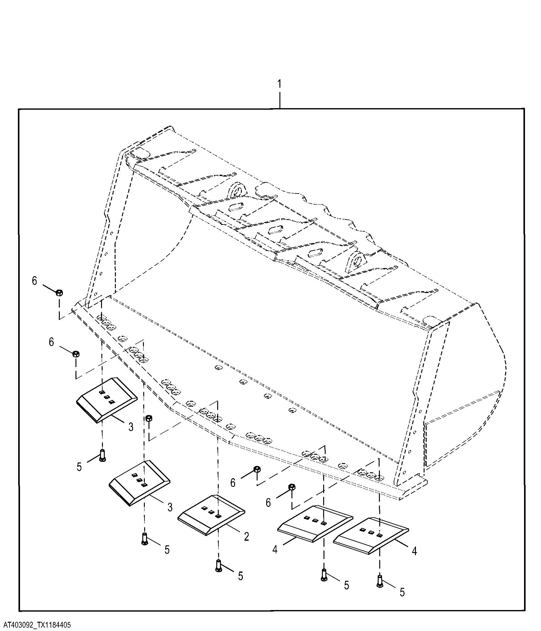 Cutting Segment Kit, Spade Nose Bucket (9.0 yd³, 10.0 yd³ with Teeth)