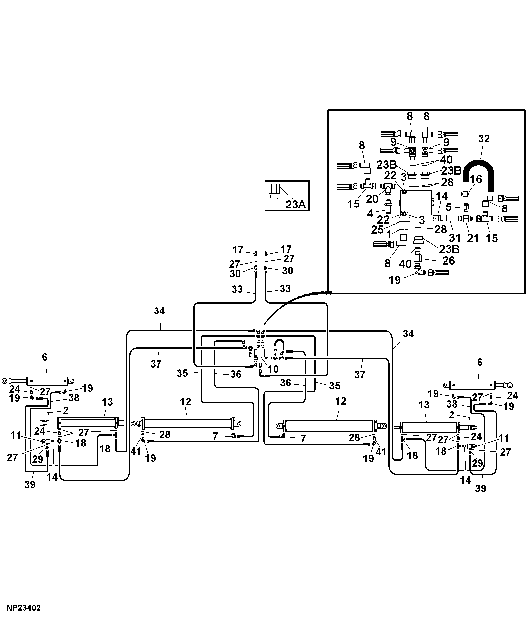 WING FOLD CONTROL HYDRAULICS (23-ROW ) ( - 770100)