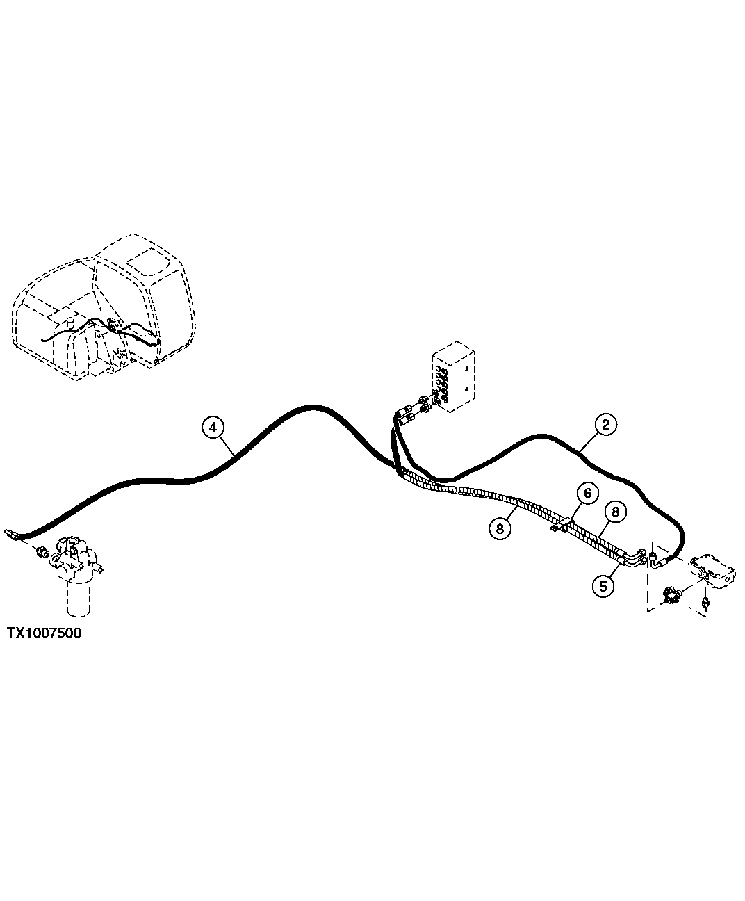 PILOT HOSES (PILOT FILTER TO FLOW REGULATING MANIFOLD VALVE)
