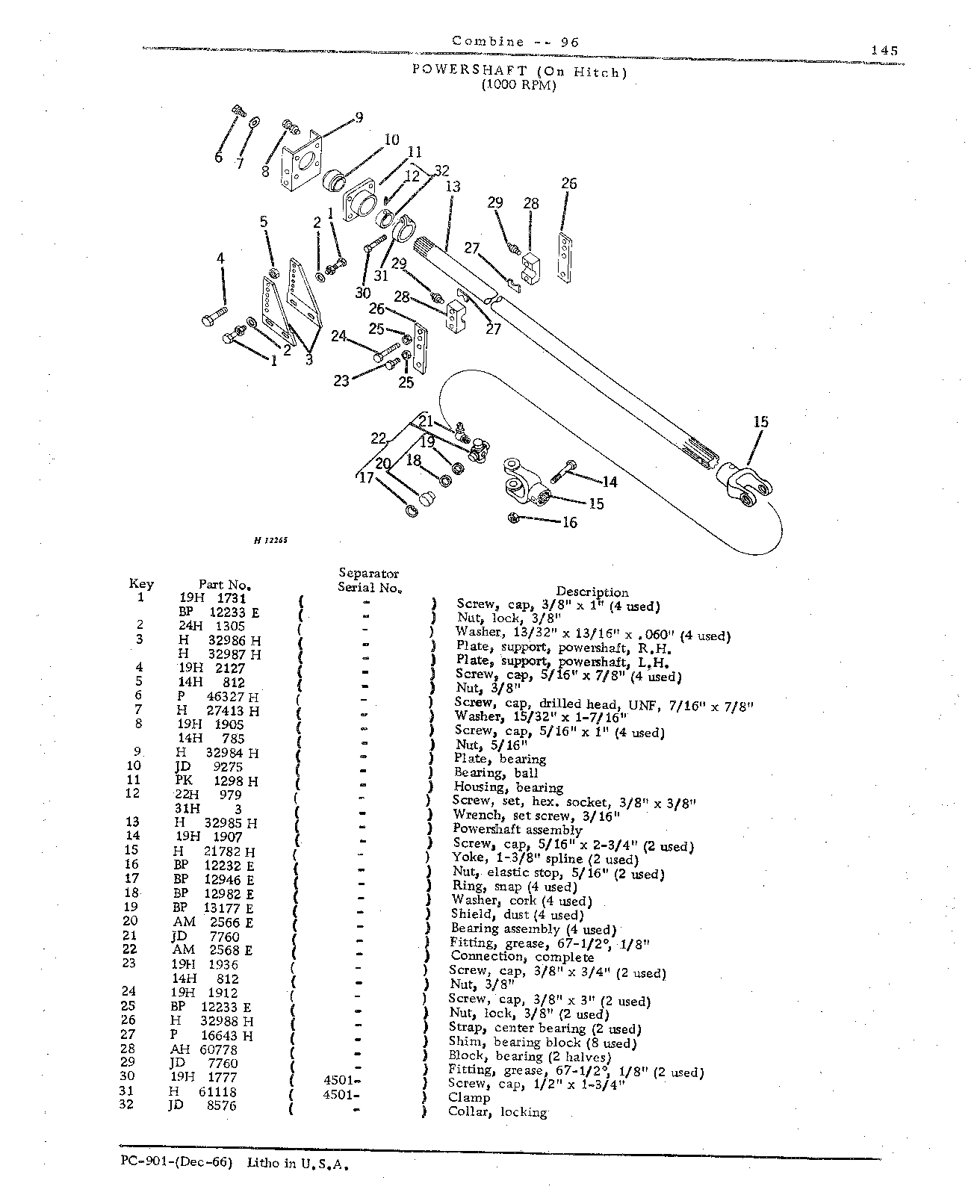 PTO Drive Parts (Continued)