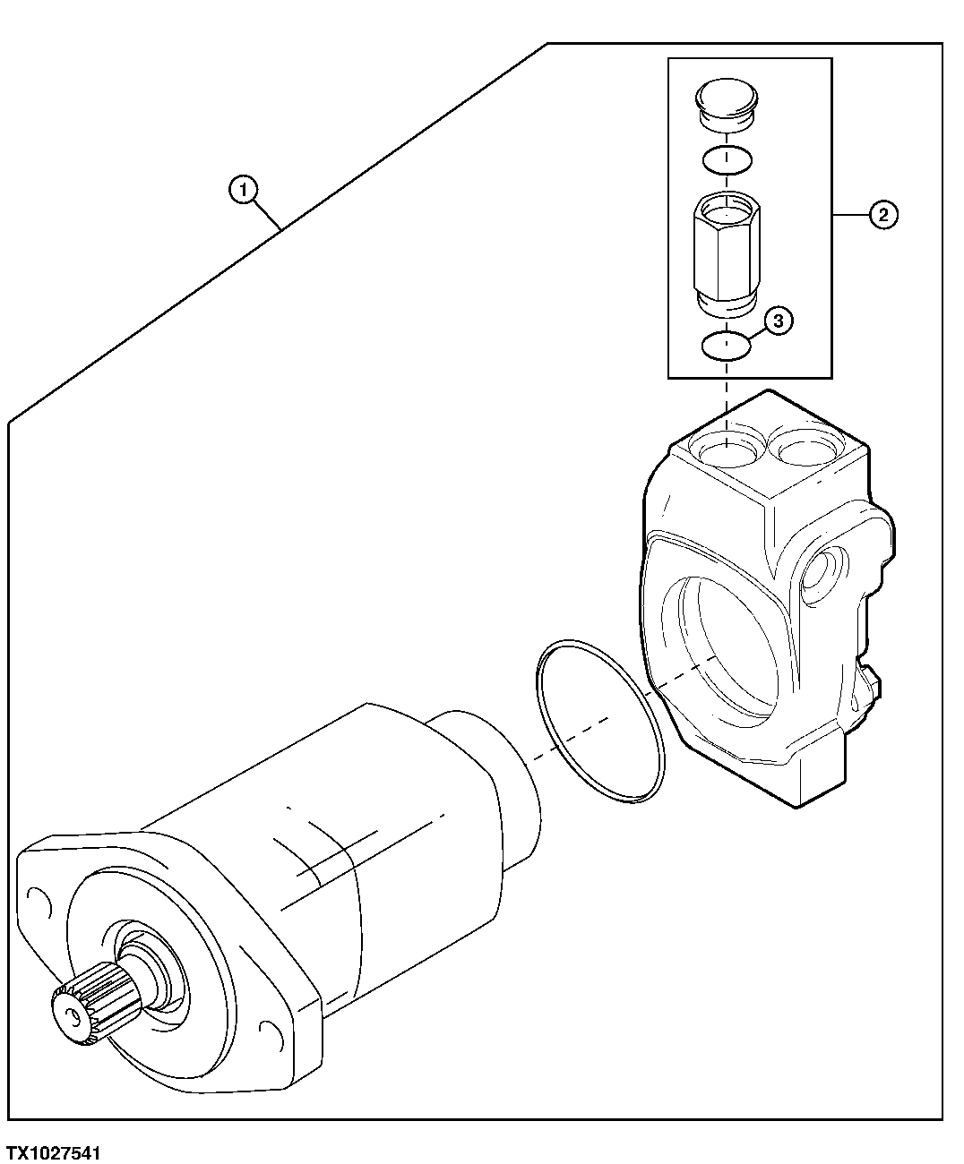 REPLACEMENT GRAPPLE ROTATE MOTOR AND CROSSOVER RELIEF ASSEMBLY (600035 - )