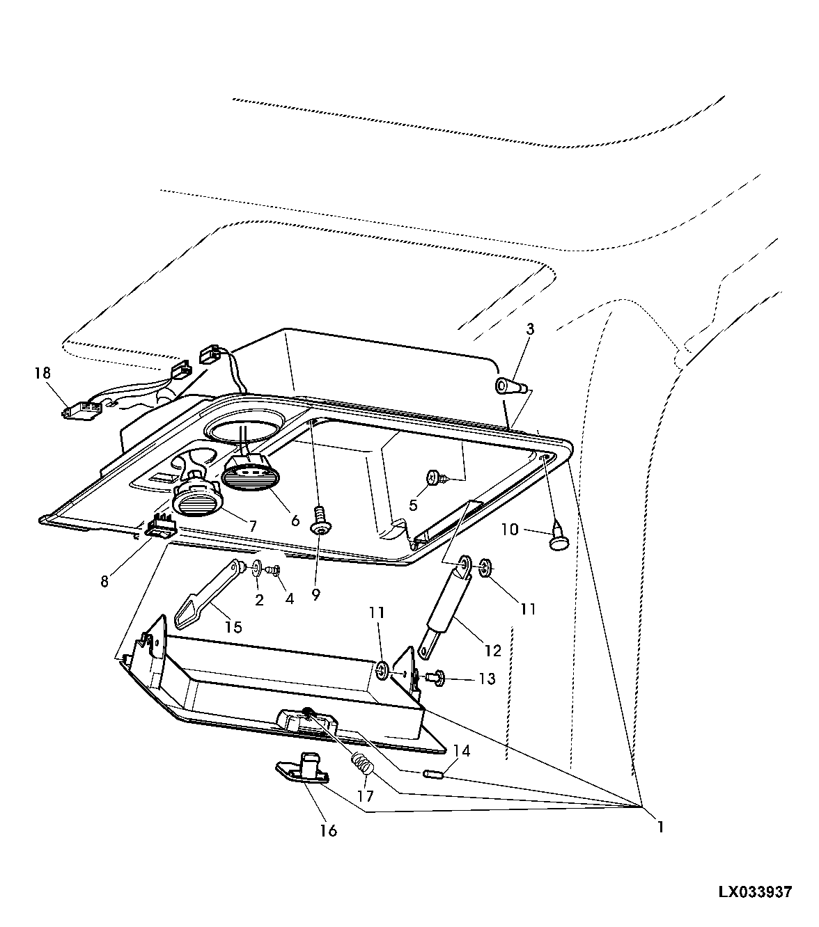 STORAGE COMPARTMENT ON RIGHT, WITH LIGHT (FIRST AID)