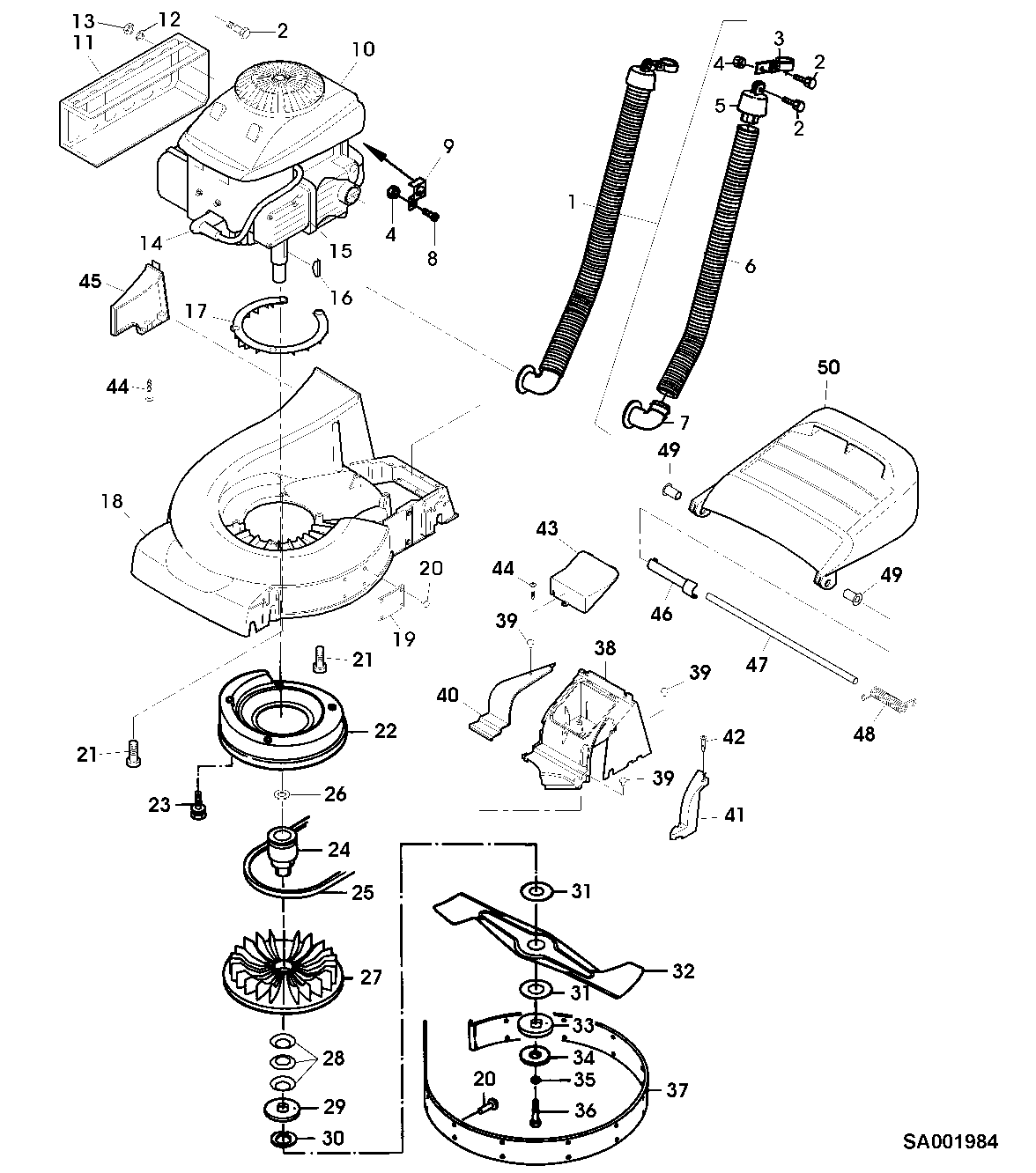 HOUSING,ENGINE, MOWER DECK, DISCHARGE, INTAKE