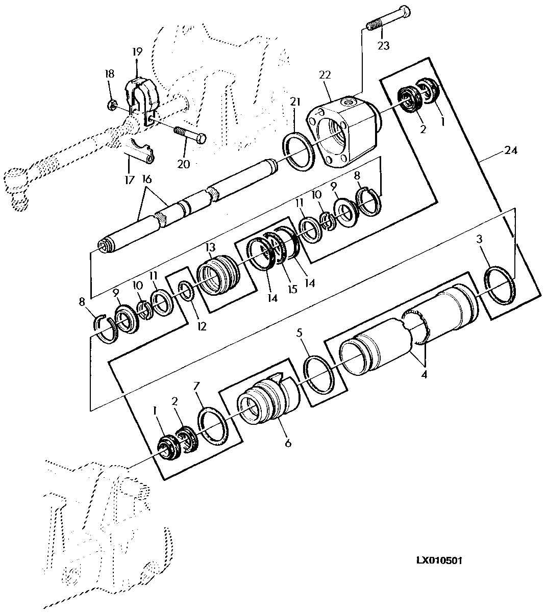STEERING CYLINDER PARTS WITH FRONT WHEEL DRIVE (APL 735)