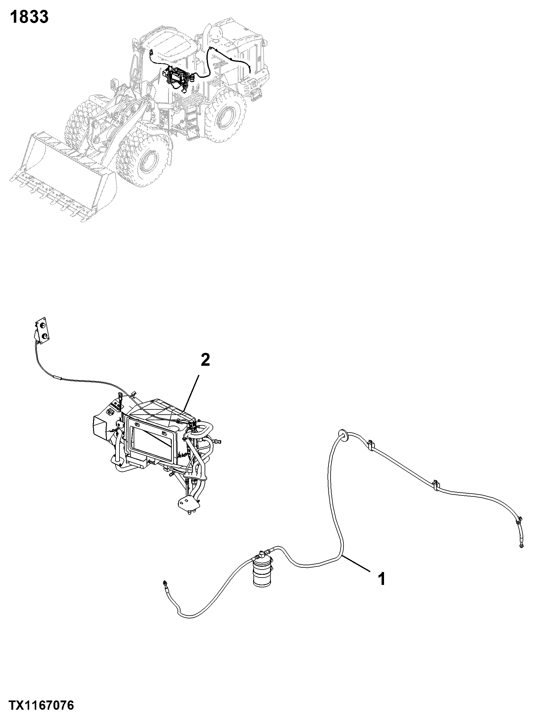 1833 Condenser, Evaporator & Lines