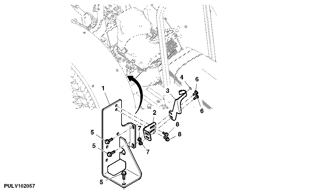 PARK INDICATOR BRACKET (OPEN OPERATOR'S STATION, LOW PROFILE)
