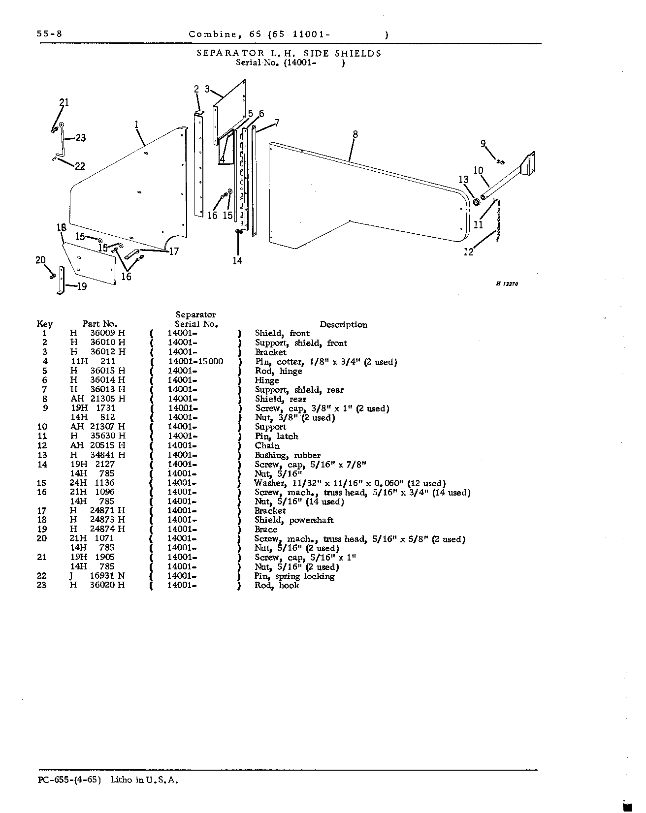 Grain Tank, Loading and Unloading Augers, and Ladder (Continued)