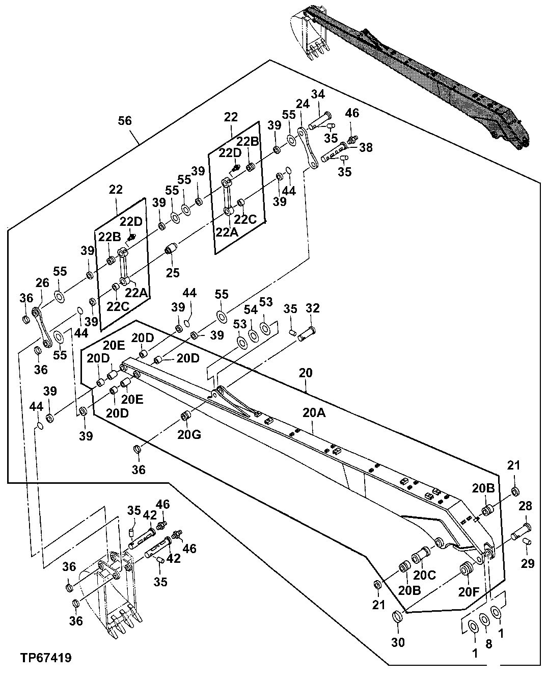 SUPER LONG FRONT ARM AND BUCKET LINKAGE ( -31OCT04)