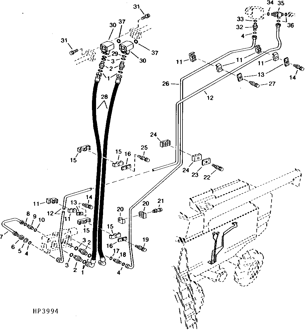 Hydraulic Lines And Hoses, 4WD, LH ( - 655100)