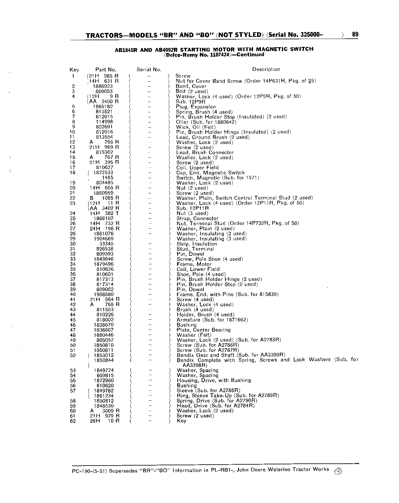 Starting Motor (Continued)