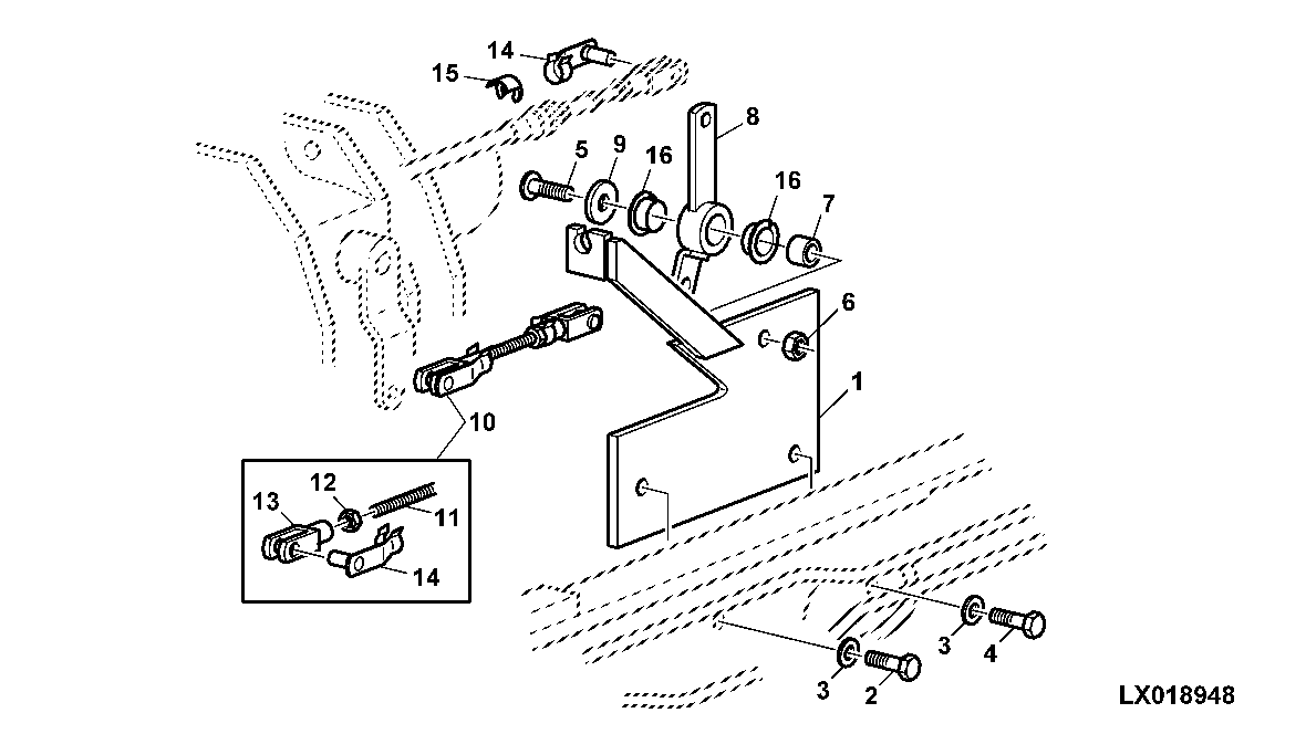 Bracket Attachment for Bowden Cable, Creeper Transmission