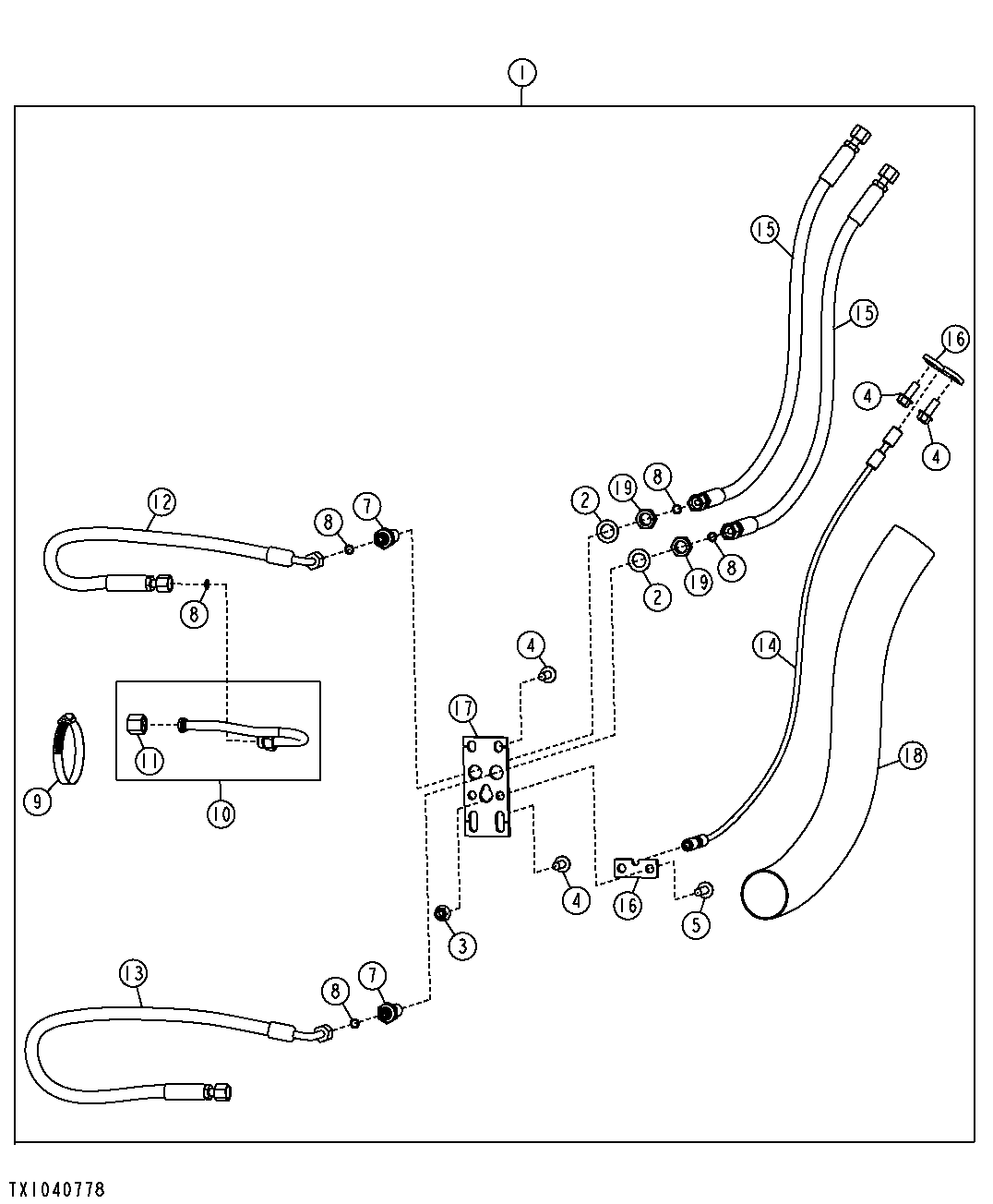 Cable Reinforced Standard Coupler Hydraulic Lines (Z-Bar) ( - 609733)