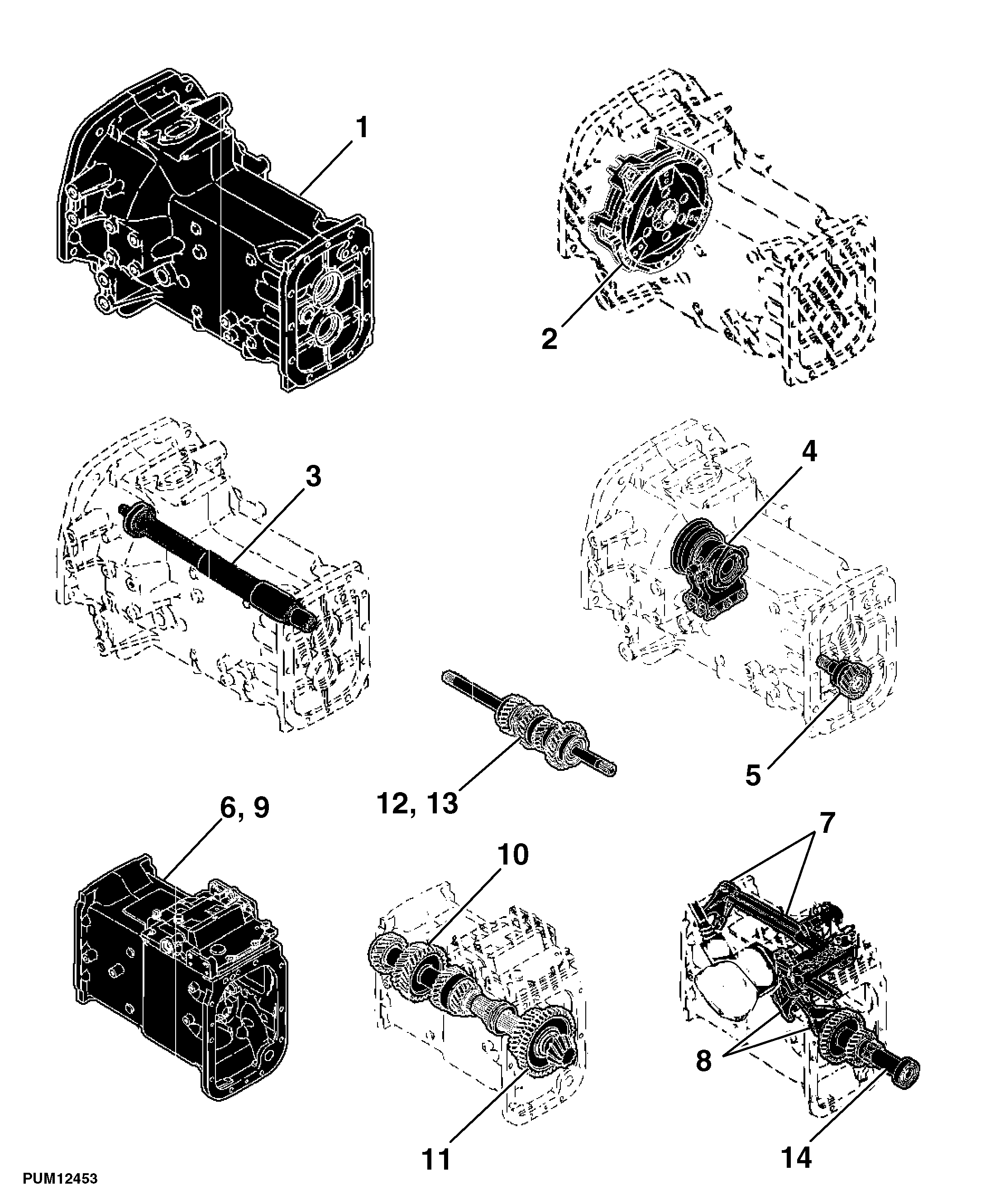 52 Power Train, Top Shaft Synchronized Transmission, W/ Hand Brake And Park Pawl