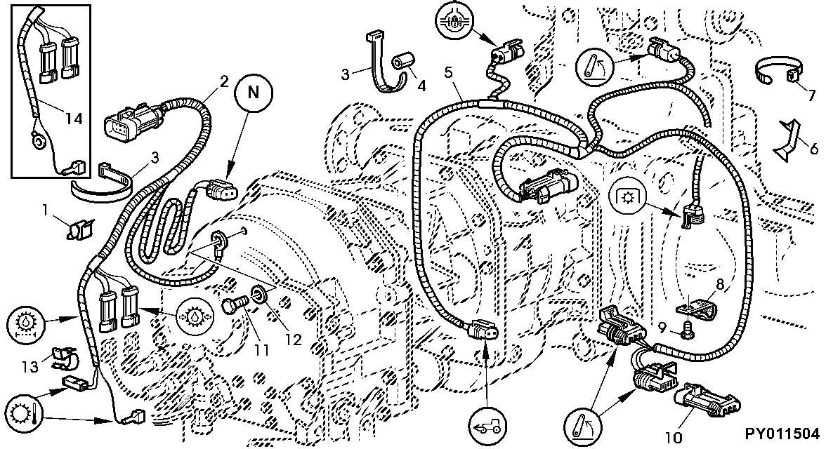 TRANSMISSION WIRING HARNESS (2-POST ROLLGUARD)