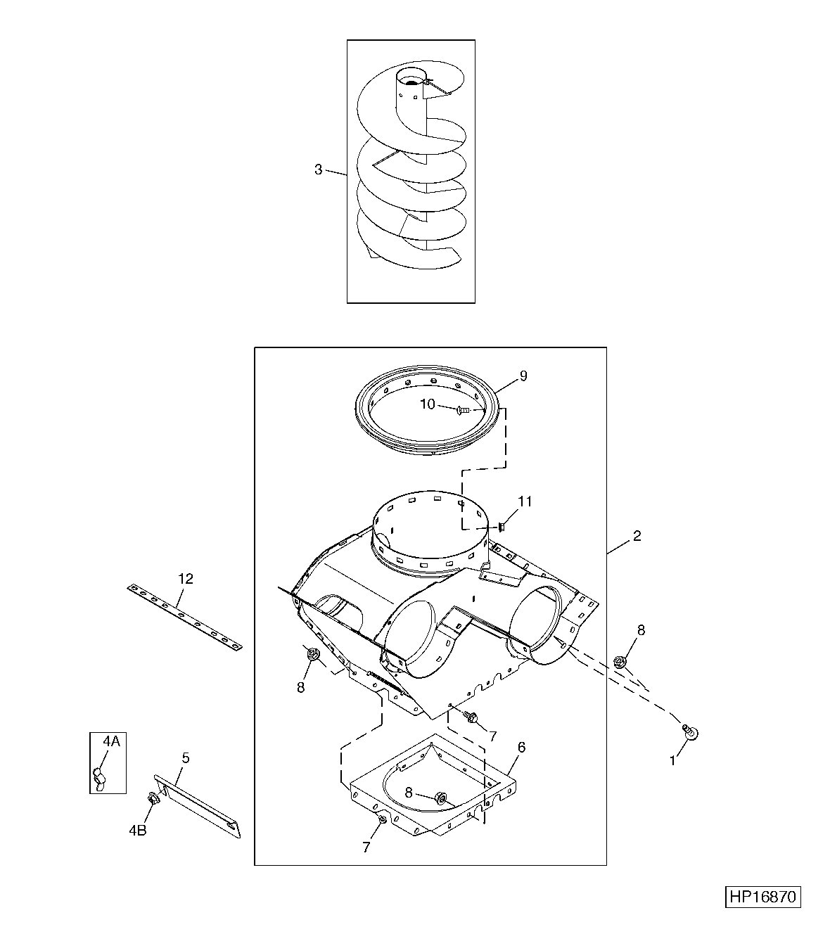 VERTICAL UNLOADING AUGER AND CHARGE HOUSING