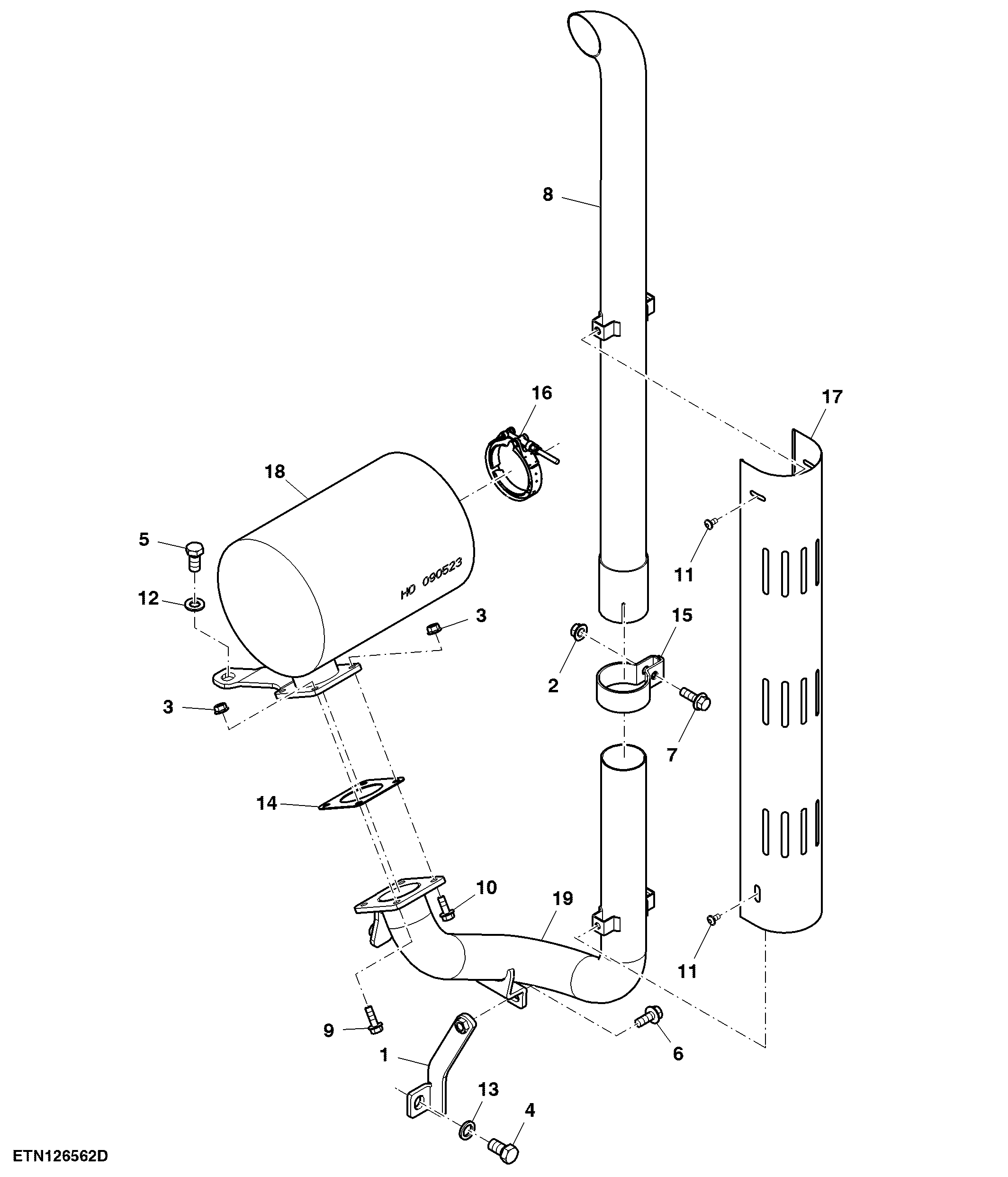 Exhaust Pipe and Muffler Assembly (015916 - )