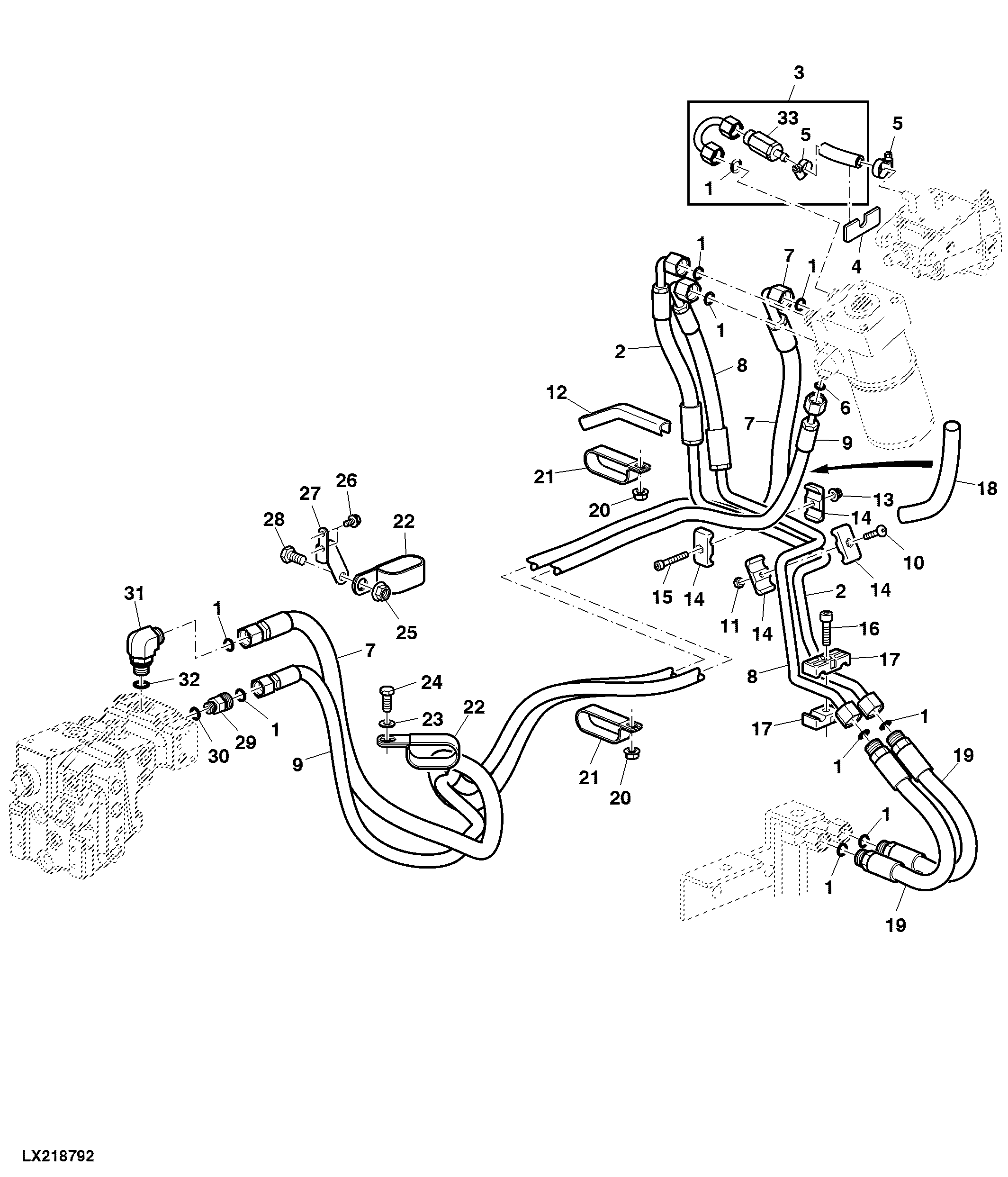 HYDROSTATIC STEERING, OIL LINES (OOS, LOW PROFILE) HYDRAULIC PUMP 28CM3