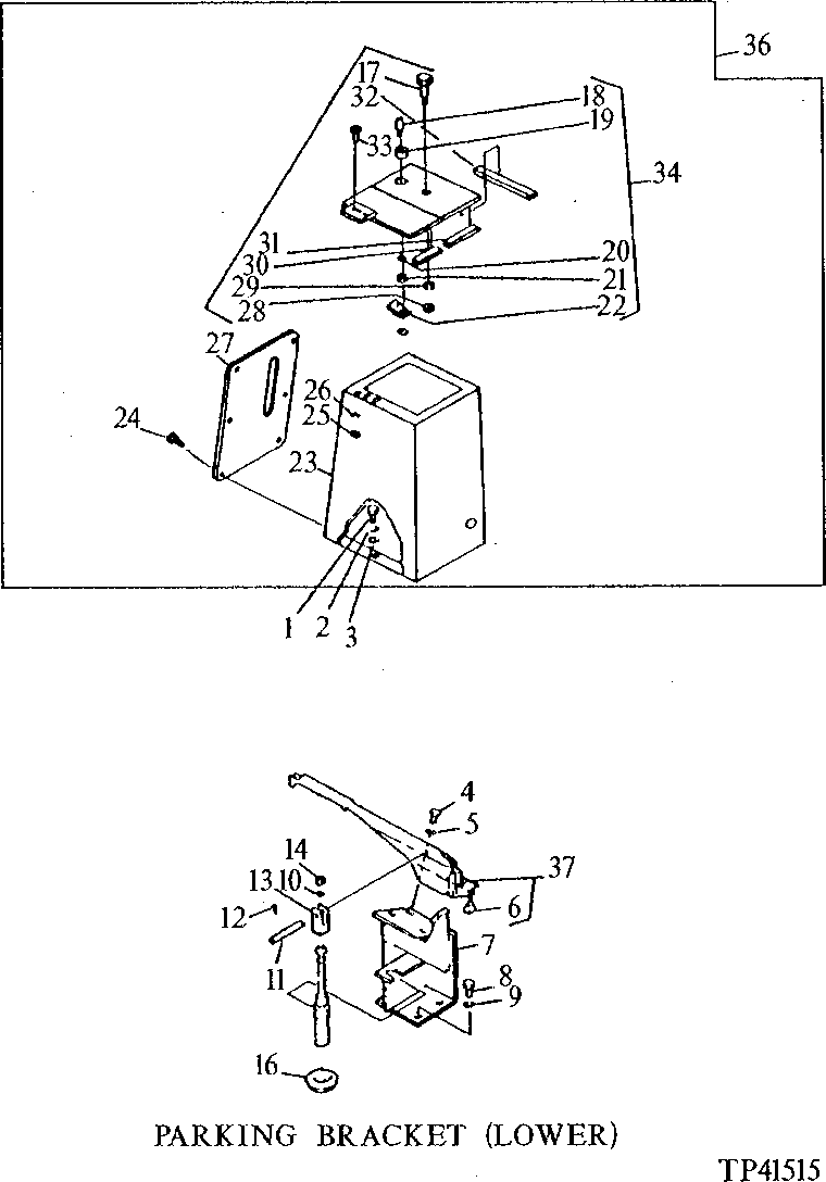 Upper Parking Brake Linkage and Lever (Canopy) (000103 - )