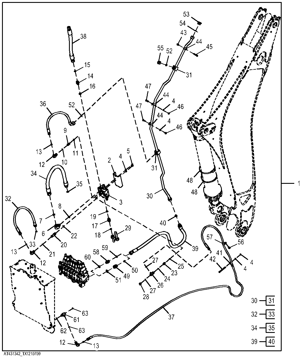 Controlled Load Lowering Device Kit, Backhoe Boom Cylinder