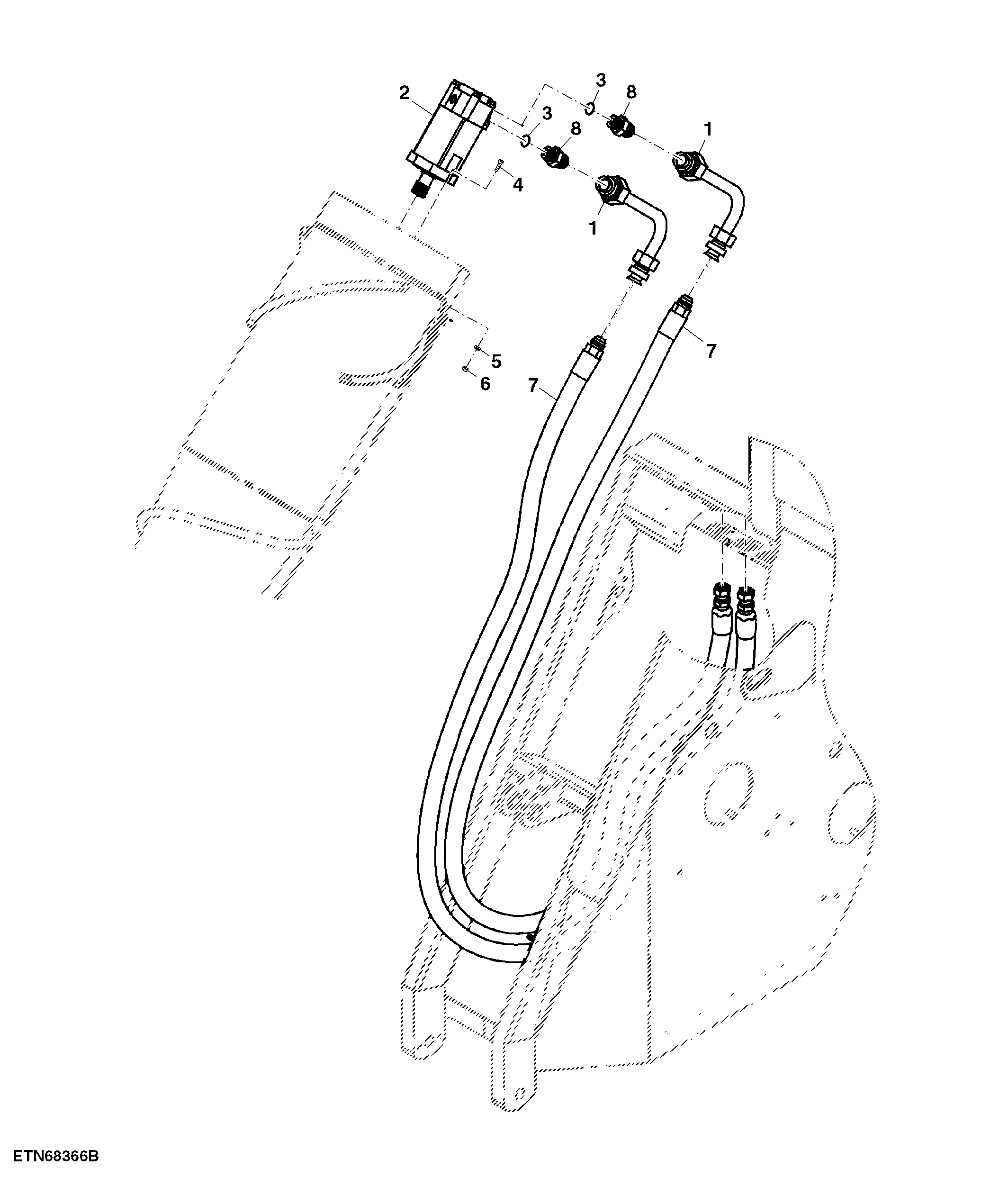 Crop Divider, Less Outer Scroll and Side Knives, RH (Track)