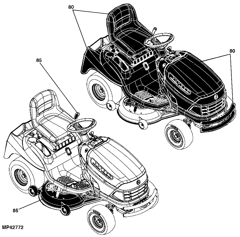 X130R Tractor (100 Series) with 42-Inch Mower Deck