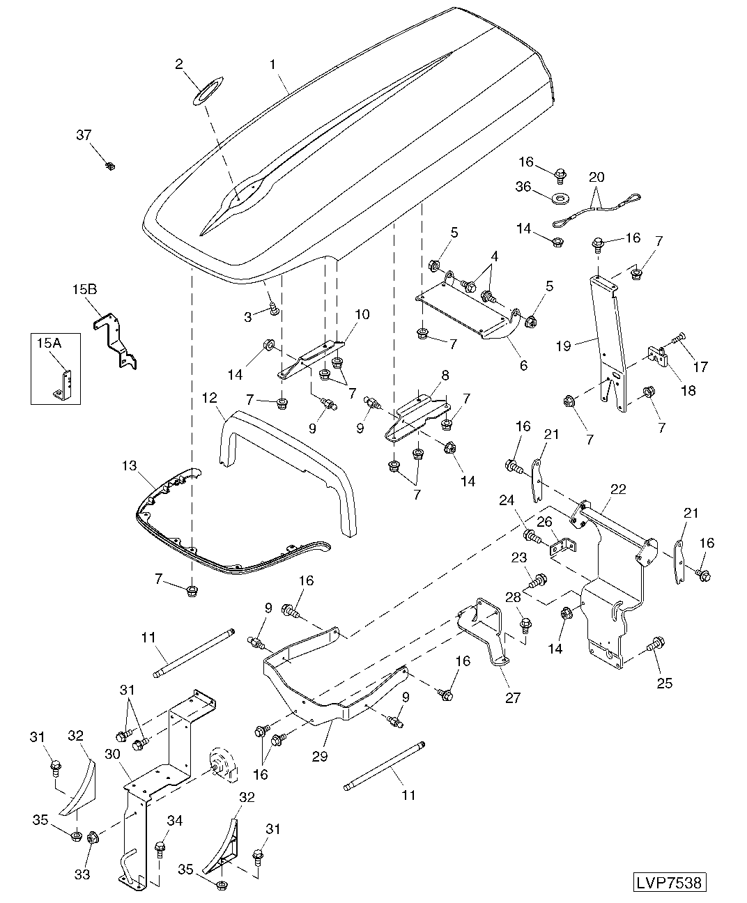 HOOD AND MOUNTING PARTS (ISOLATED OPEN OPERATOR STATION / CAB)