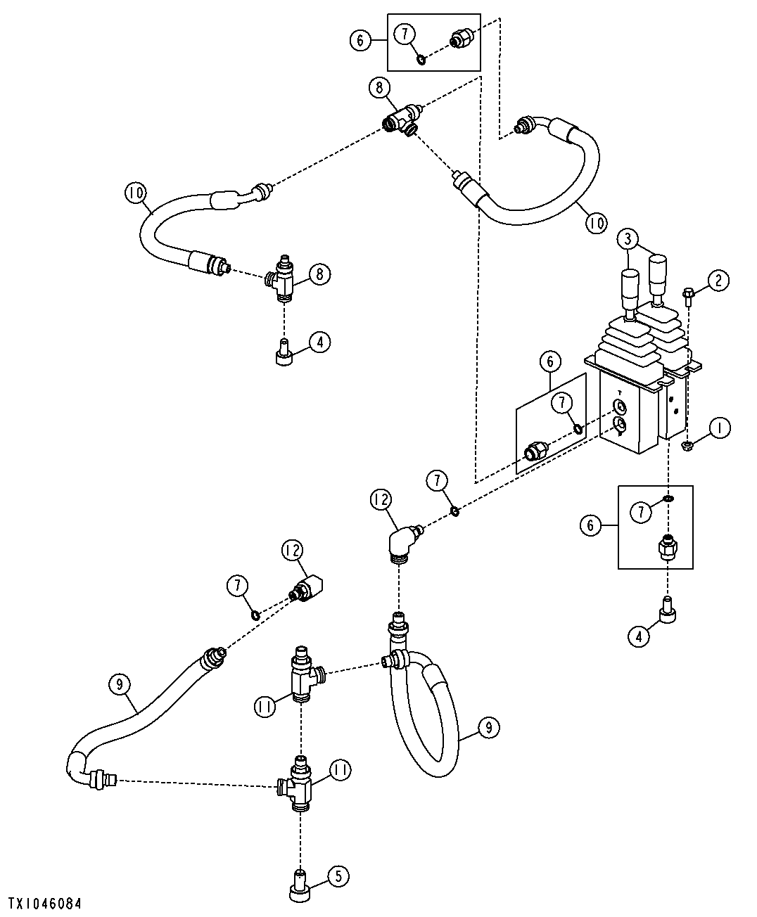 AUXILIARY VALVE,PILOT CONTROLLER(HAND/LEVER)(WINCH) HYDRAULICS