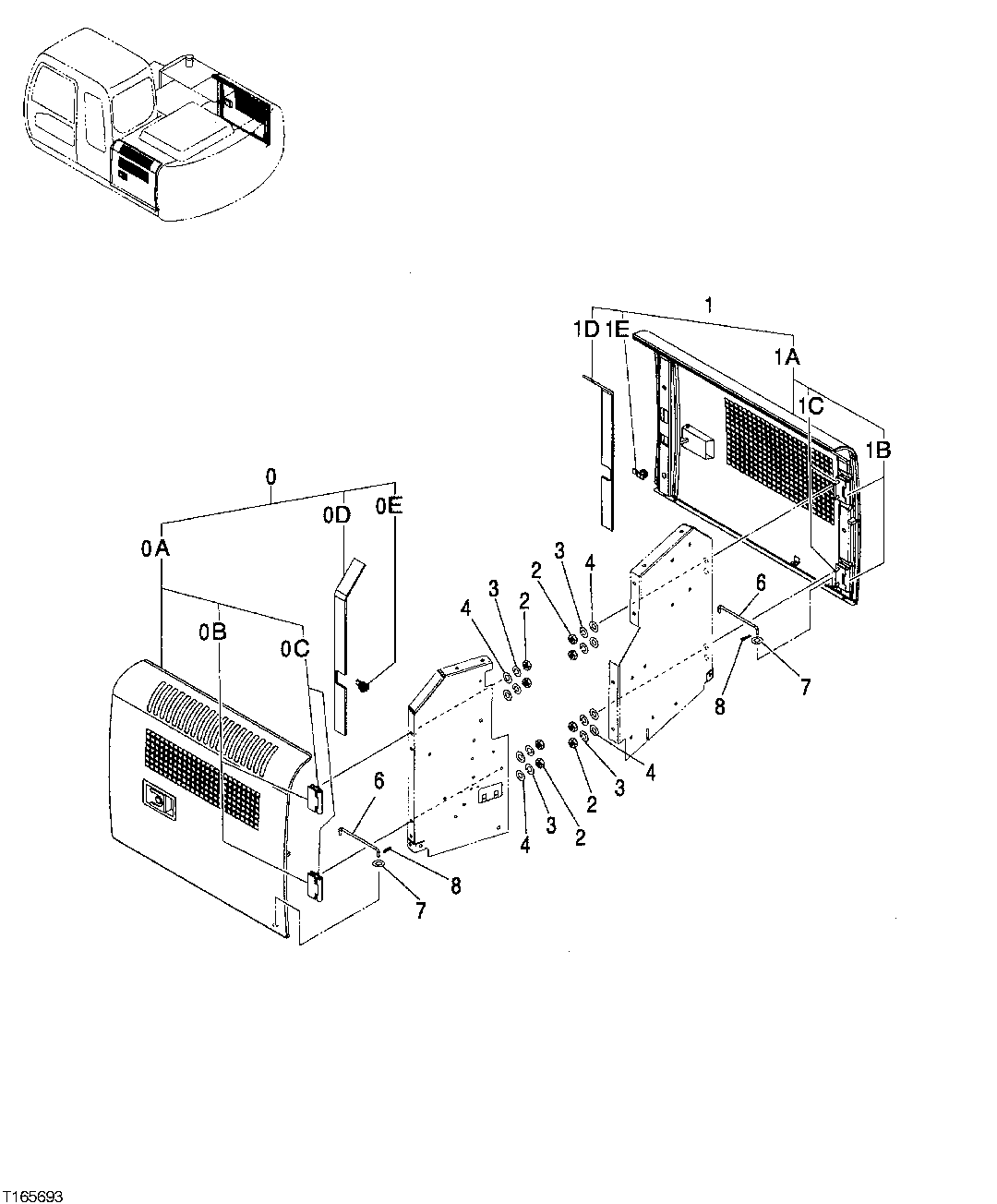 COOLING PACKAGE AND HYDRAULIC PUMP COMPARTMENT DOORS (VENTED)
