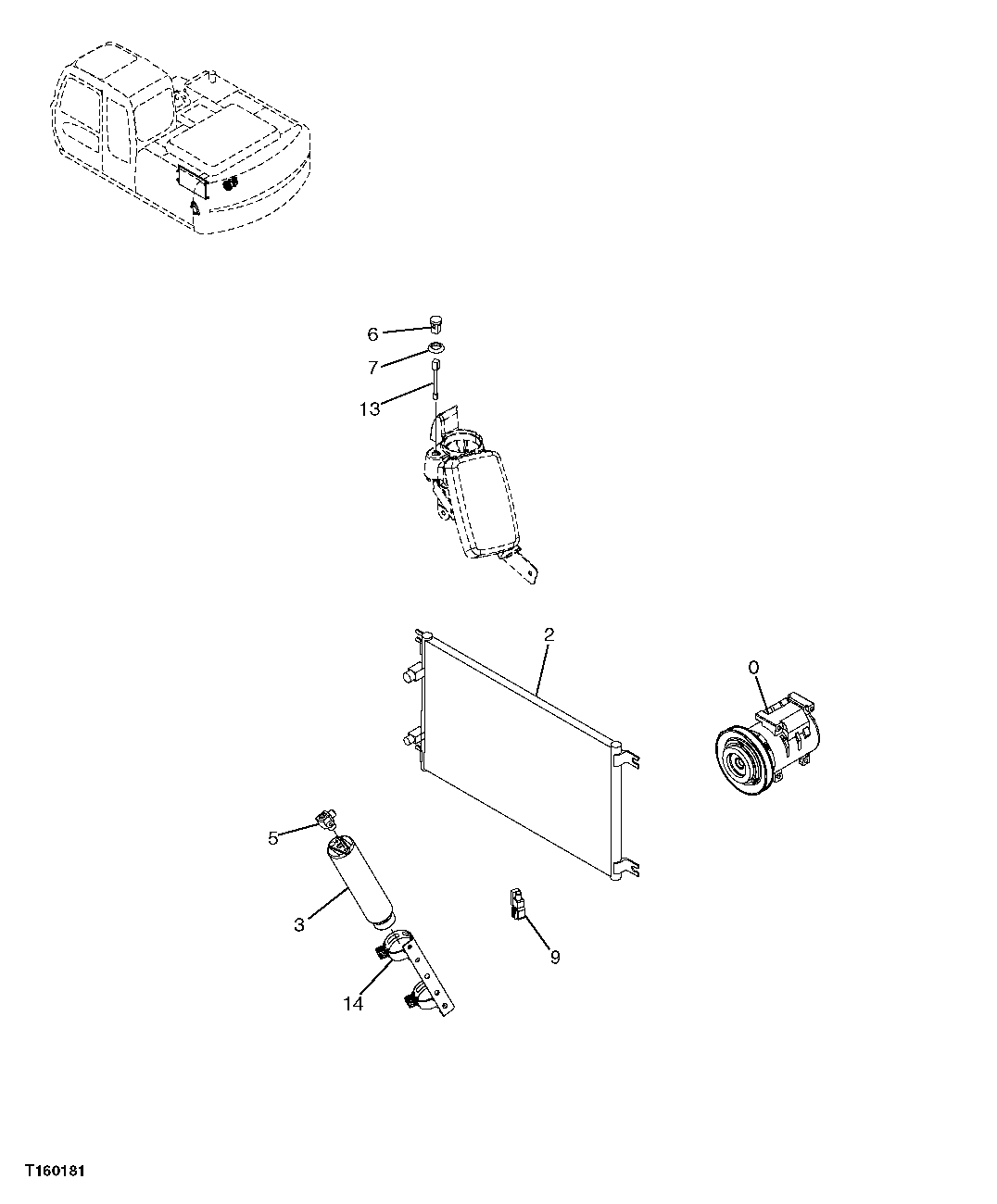 AIR CONDITIONER COMPRESSOR, CONDENSOR, AND RECEIVER/DRYER