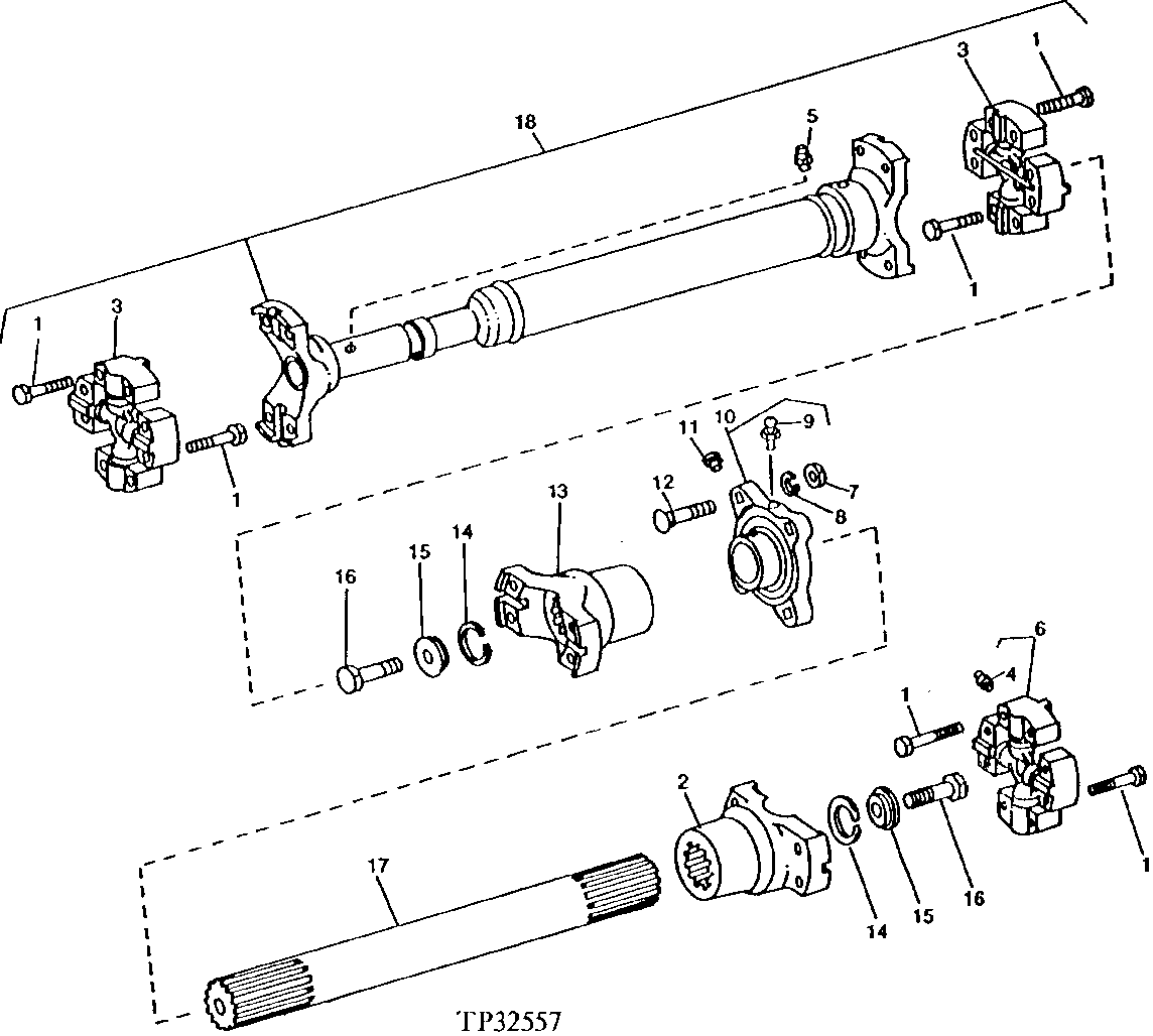 Transmission to Front Differential Universal Joints (With Disconnect)