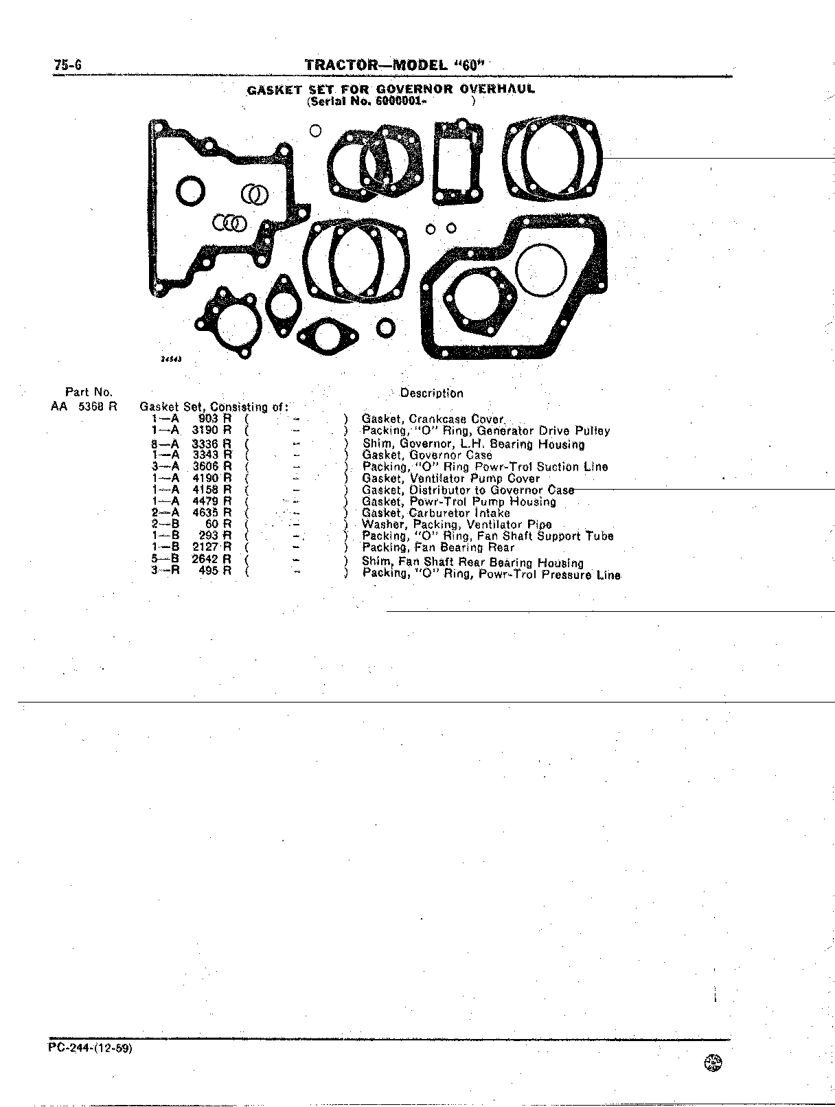 Section 75-Umbrella Holder, Decals, and Gasket Sets (Continued)