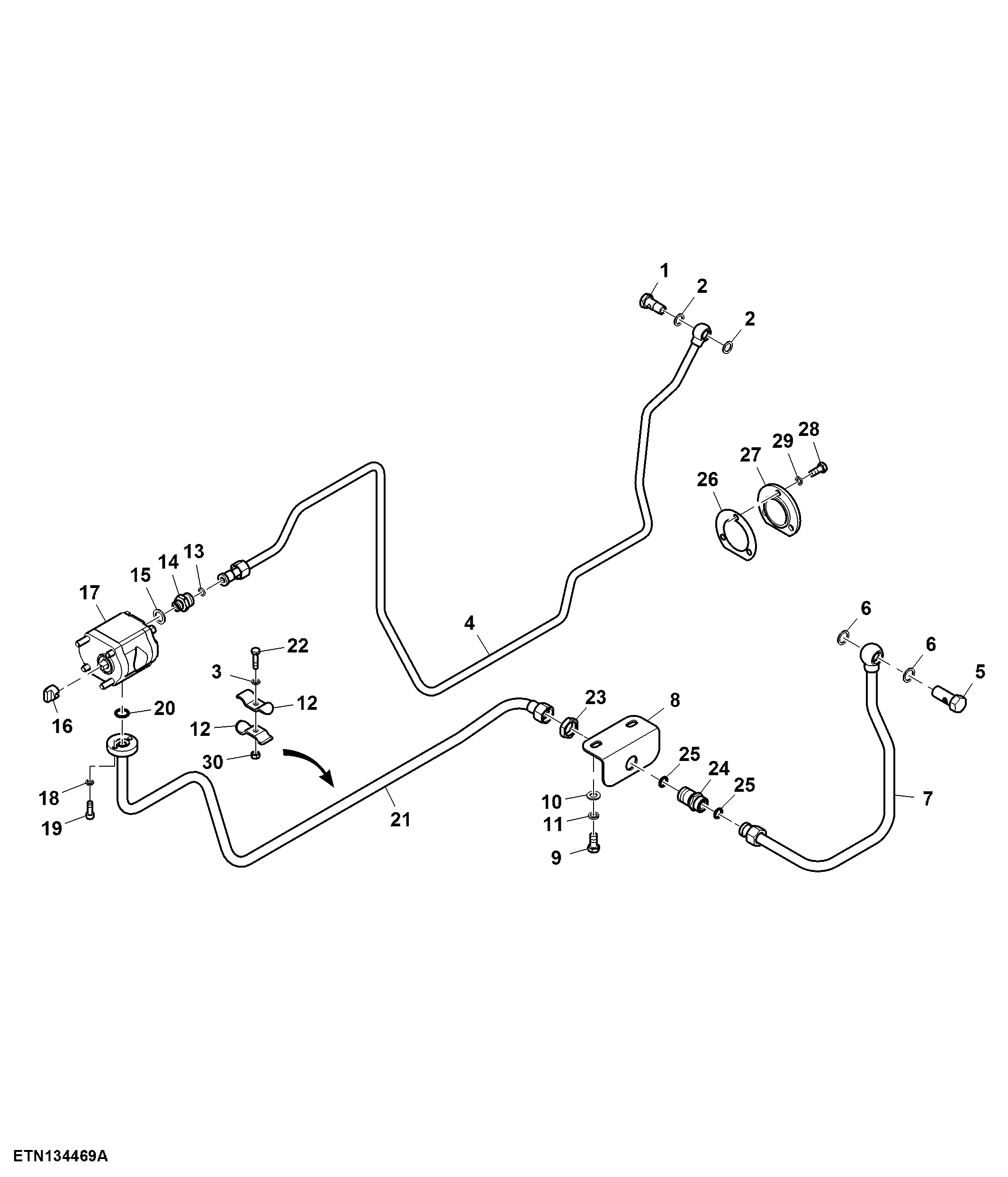 Oil Pump, Oil Tube Assembly, Optional (500002 - )