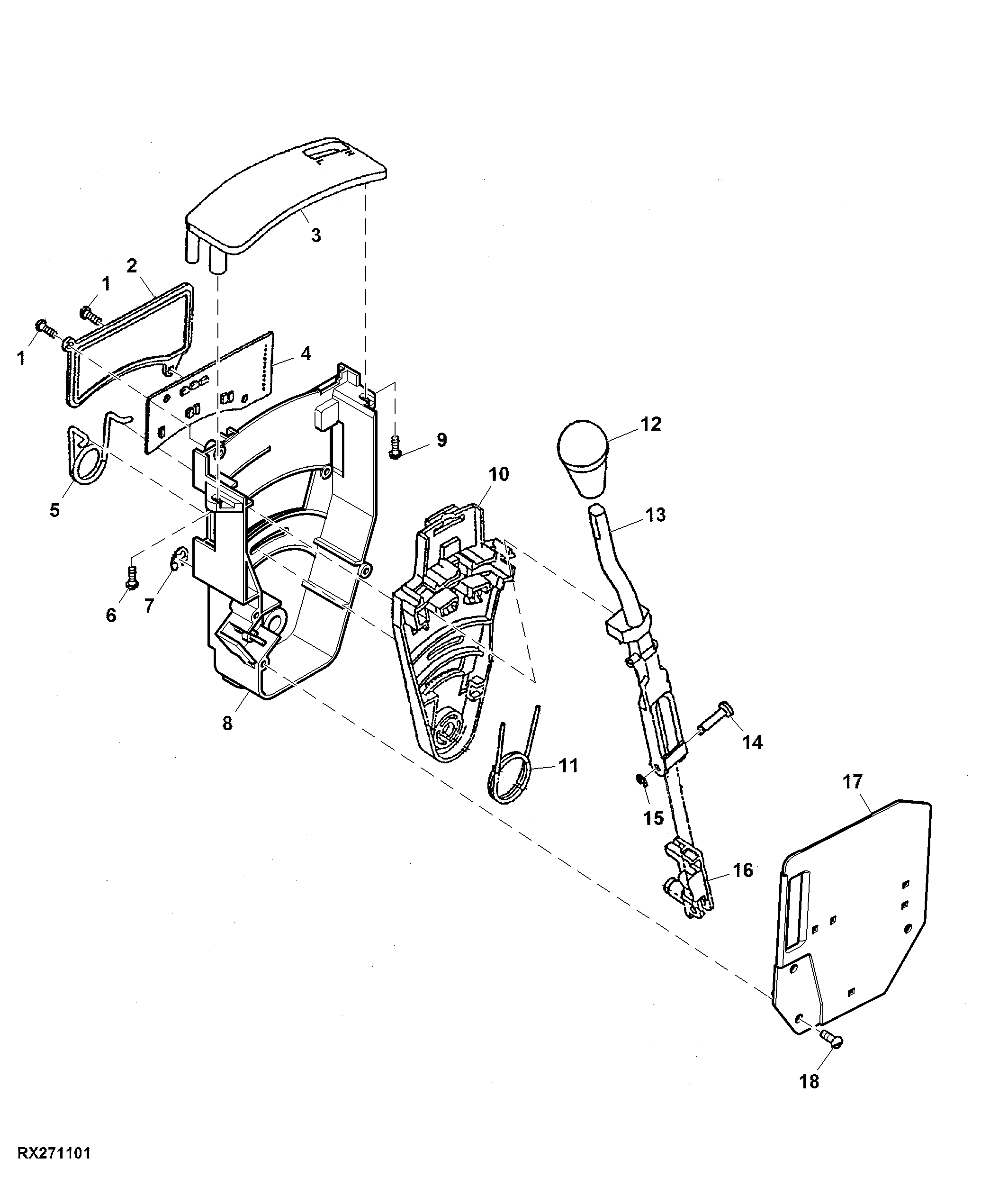 Transmission Control Selector, Armrest, MST