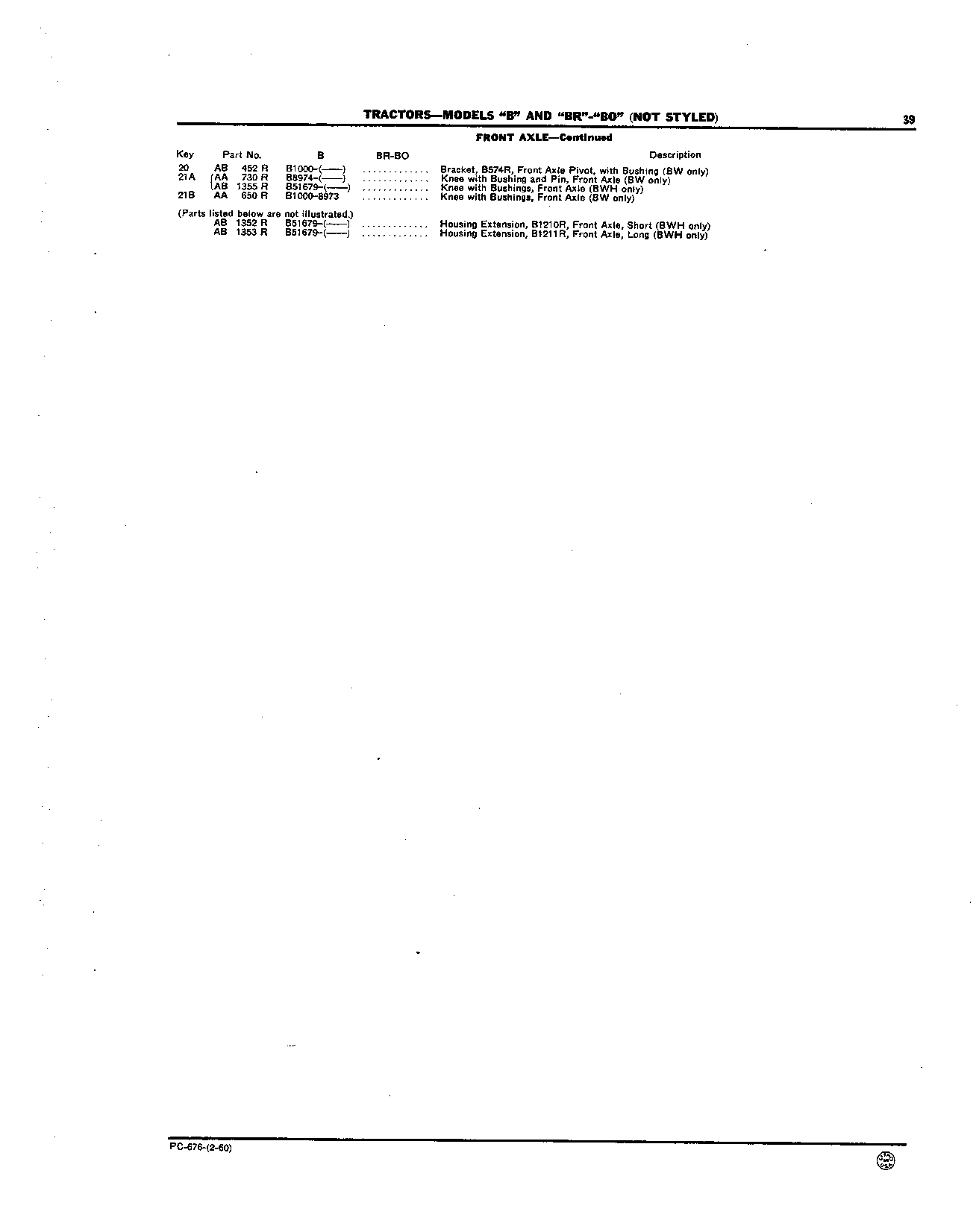 Front Axle (Continued)