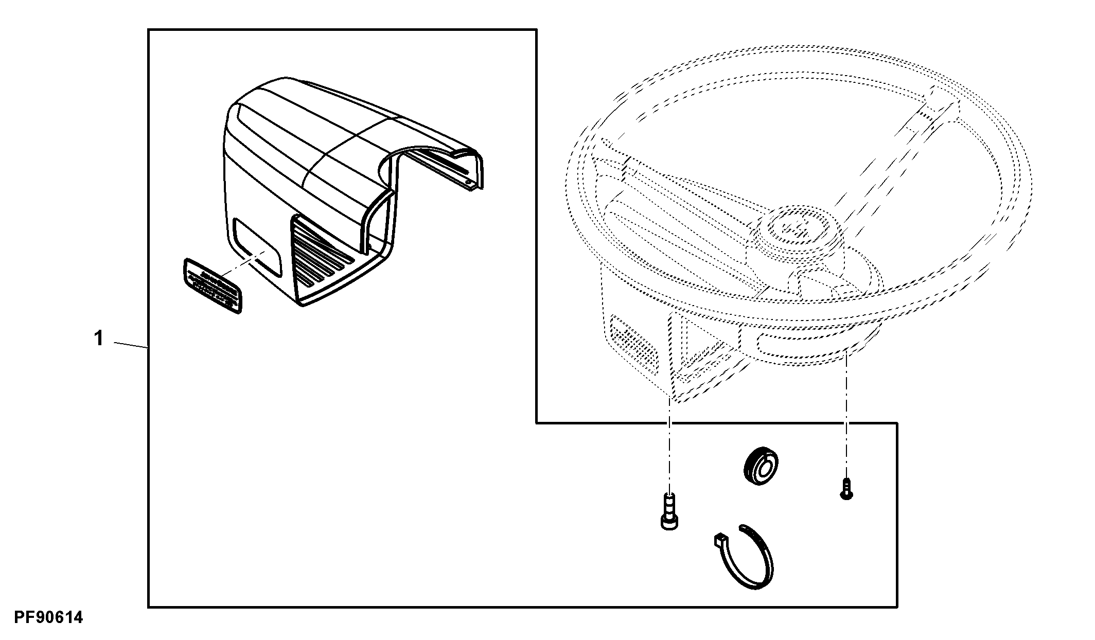 Attachment, Steering Column Main Cover, AutoTrac™ Universal 200