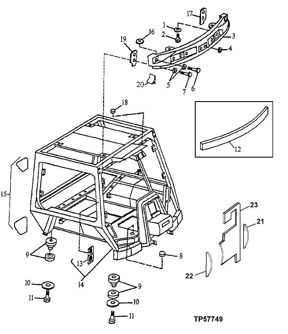 Cab Frame, Headliner and Cab Mounting Isolators