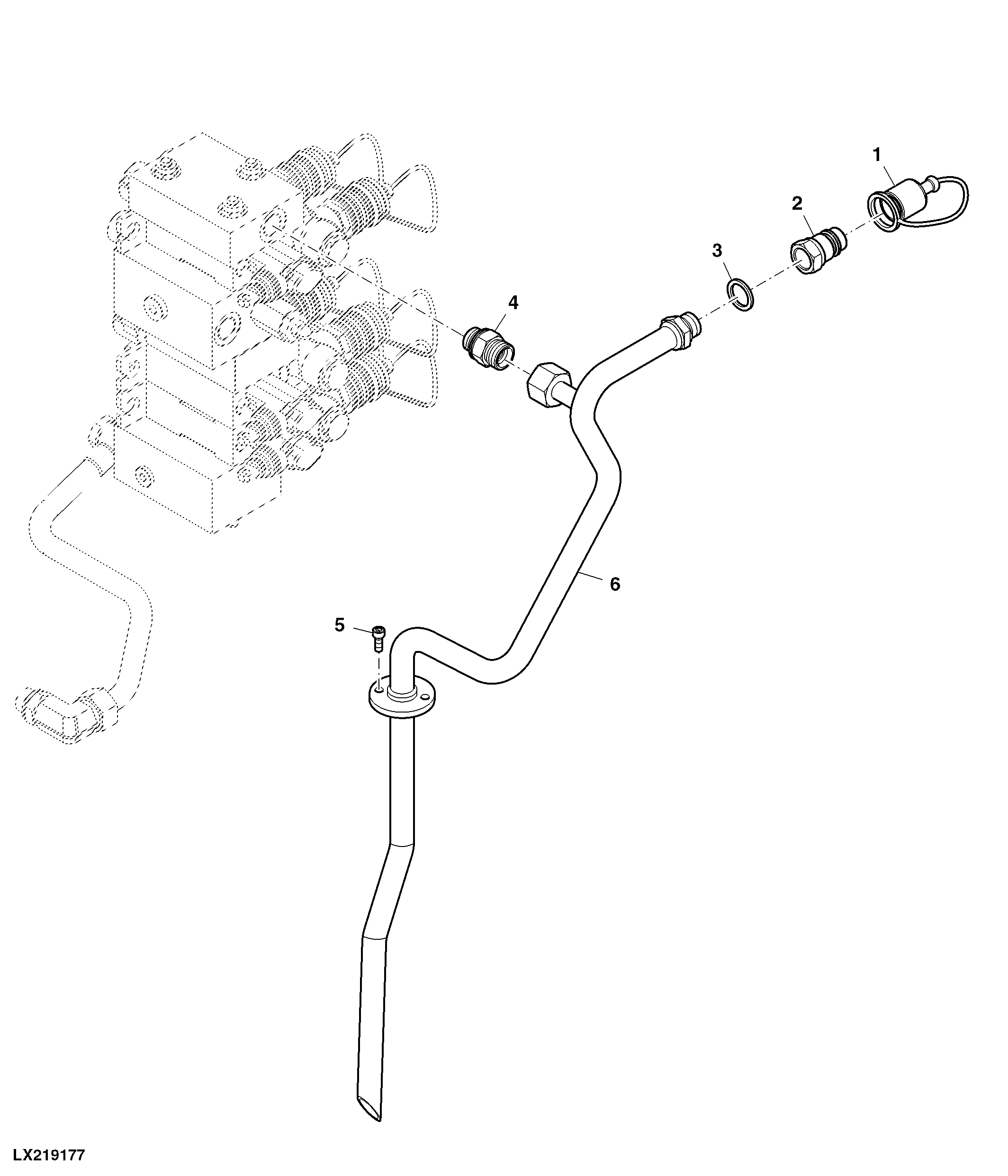 SCV Return Oil Line, 3 Double Acting SCVs, W/ Flow Divider