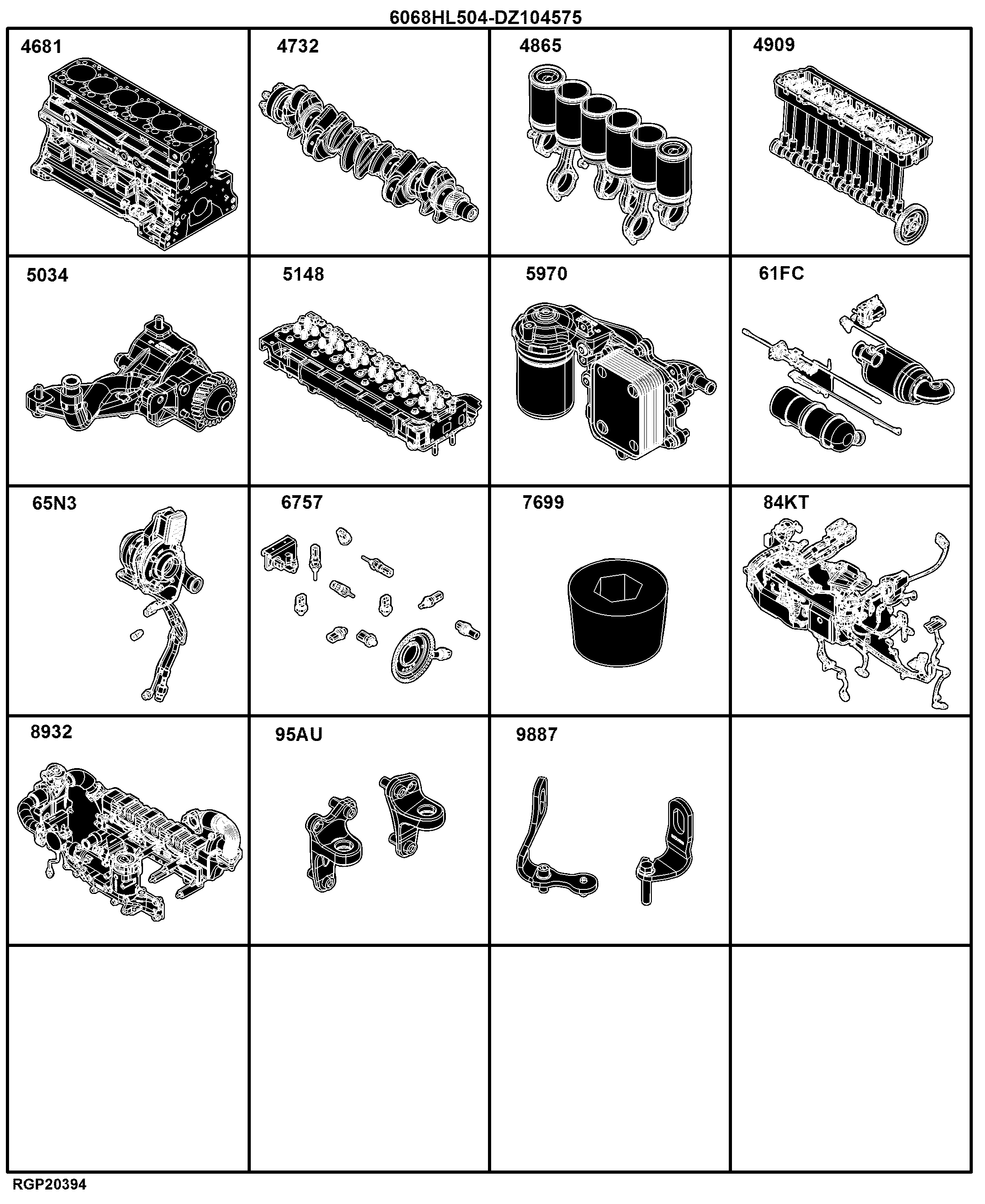E2 Engine 6068HL504-DZ104575-ETN154367-ETN154368-ETN154360