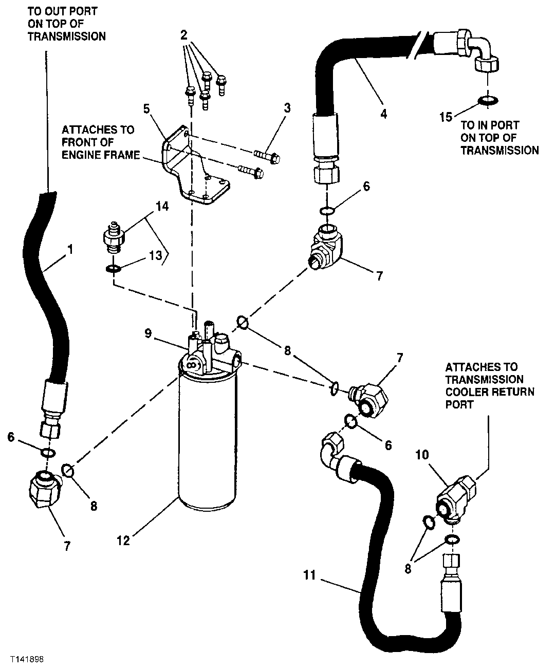 TRANSMISSION OIL FILTER AND HOSES (563072 - 579464)