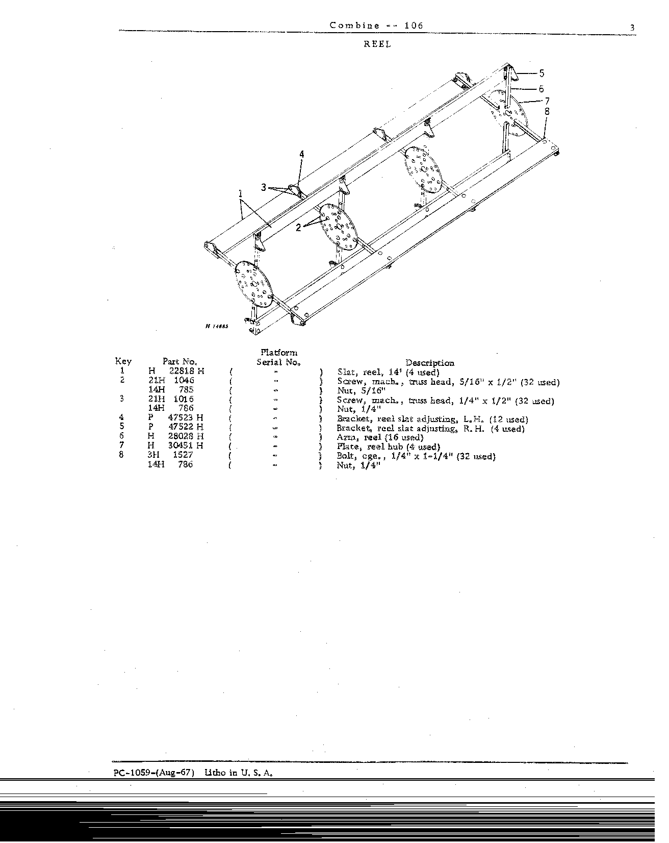 Reel, Support Arms, and End Shields