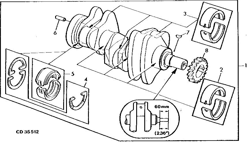 CRANKSHAFT FOR 0.25MM (0.010 IN.) UNDERSIZE BEARINGS