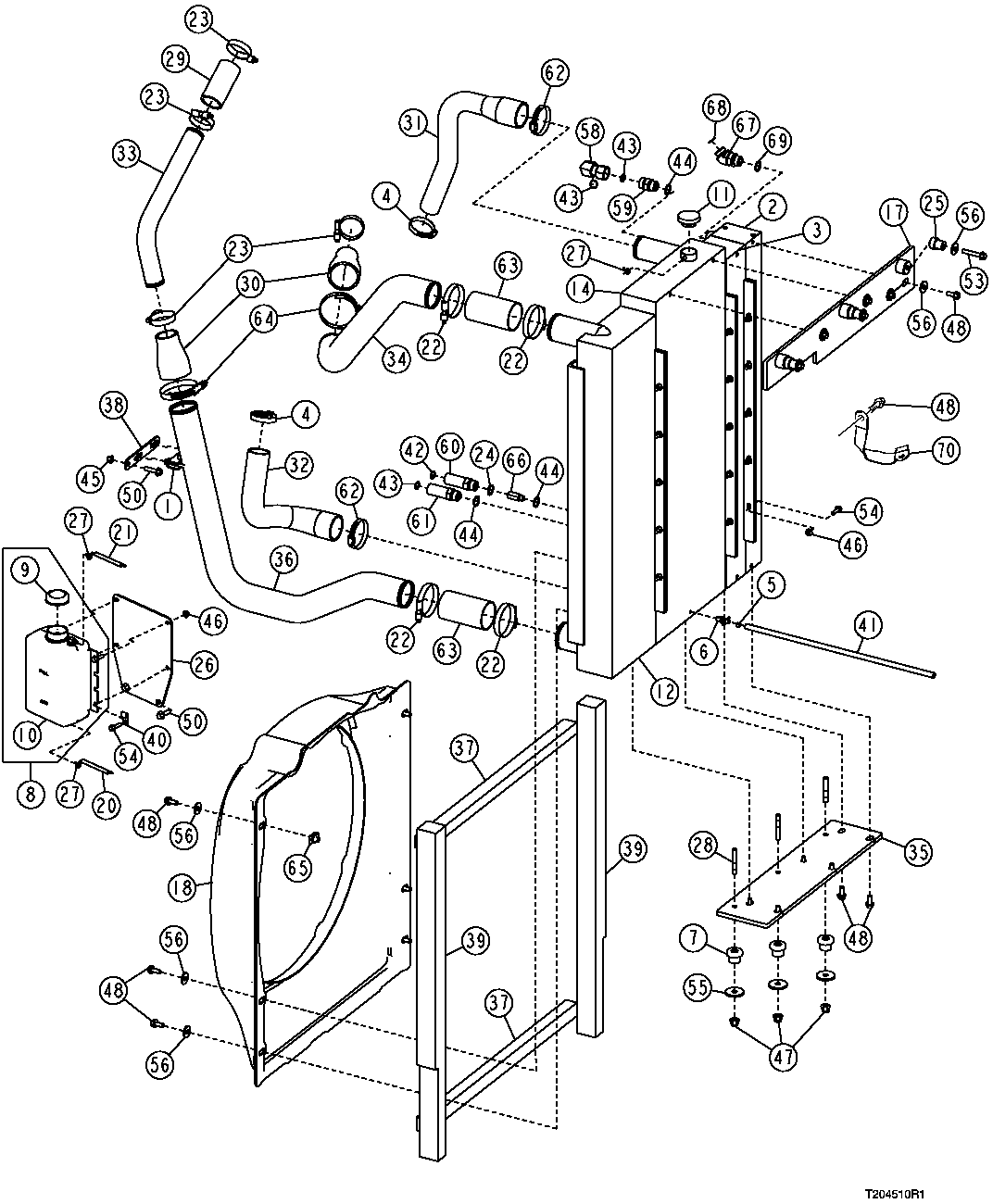 ENGINE AND TRANSMISSION COOLING SYSTEM (DD) (SN 596700- )