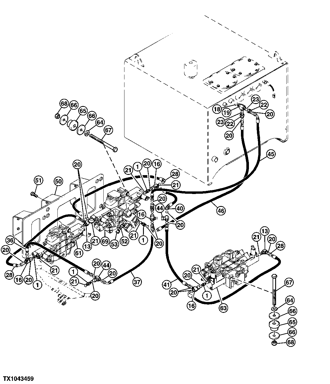 HYDRAULIC SYSTEM - DRAIN LINES (VALVES) (SN -171239)