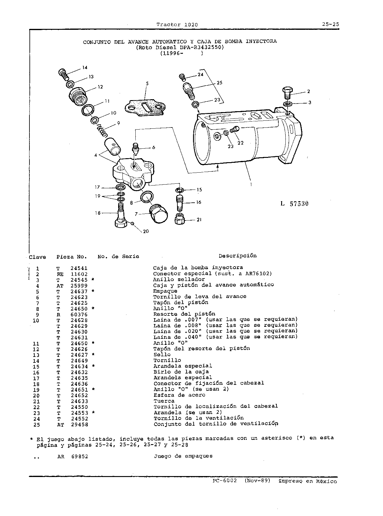 Bomba Inyectora de Combustible Roto Diesel (Continued)