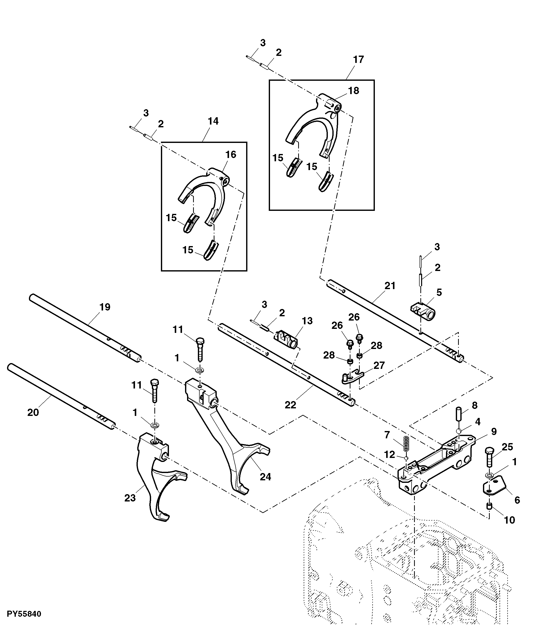 Fork And Shifter Assembly, John Deere (461000 - )