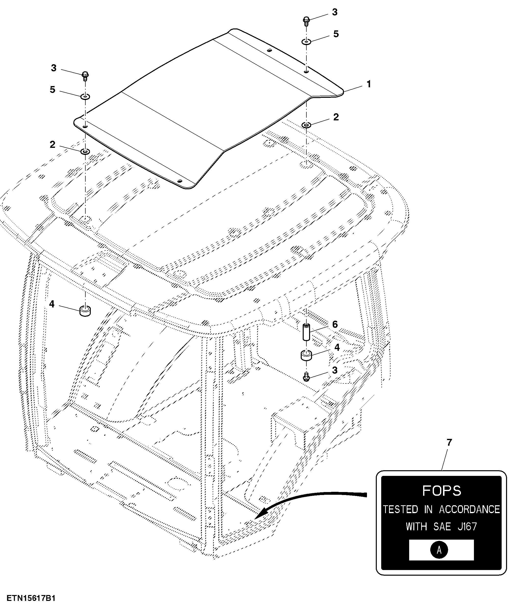 Cab Support, Falling Object Protective Structure (For Scraper)