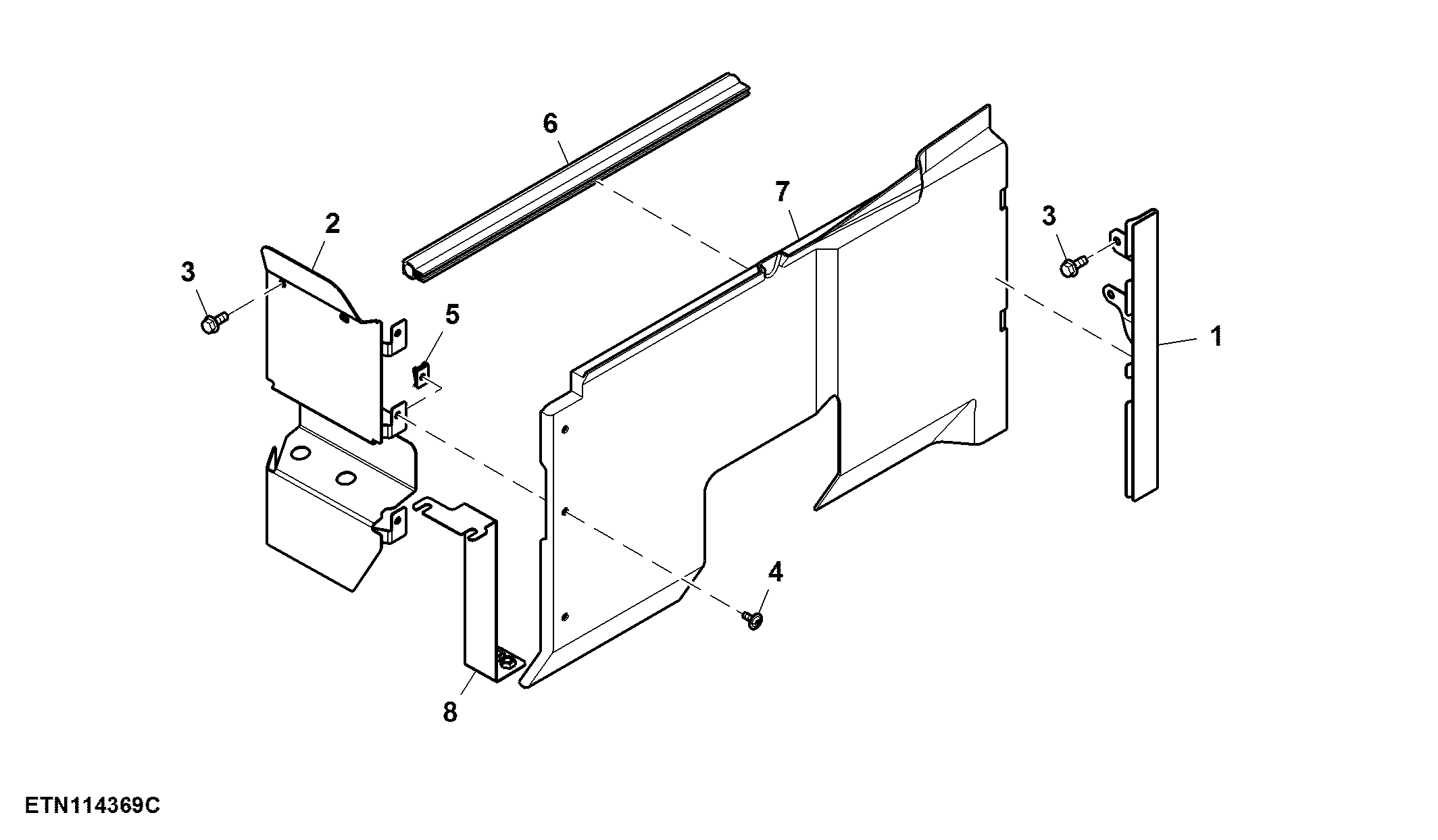 Panel, W/O Windshield Washer Reservoir, W/ Front Loader