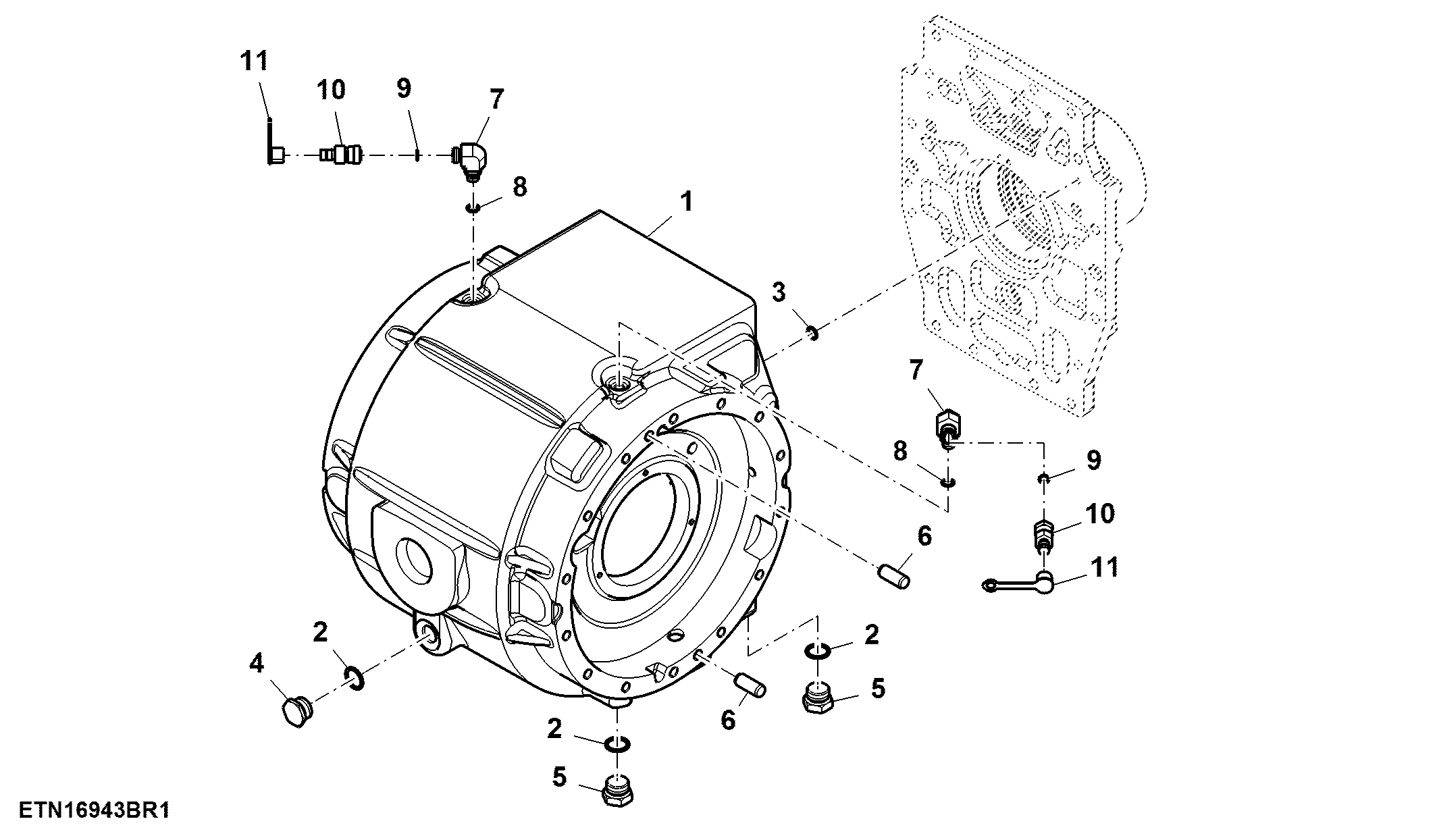 Differential Case, Rear Axle, 110 mm, Single Reduction ( - 056100)