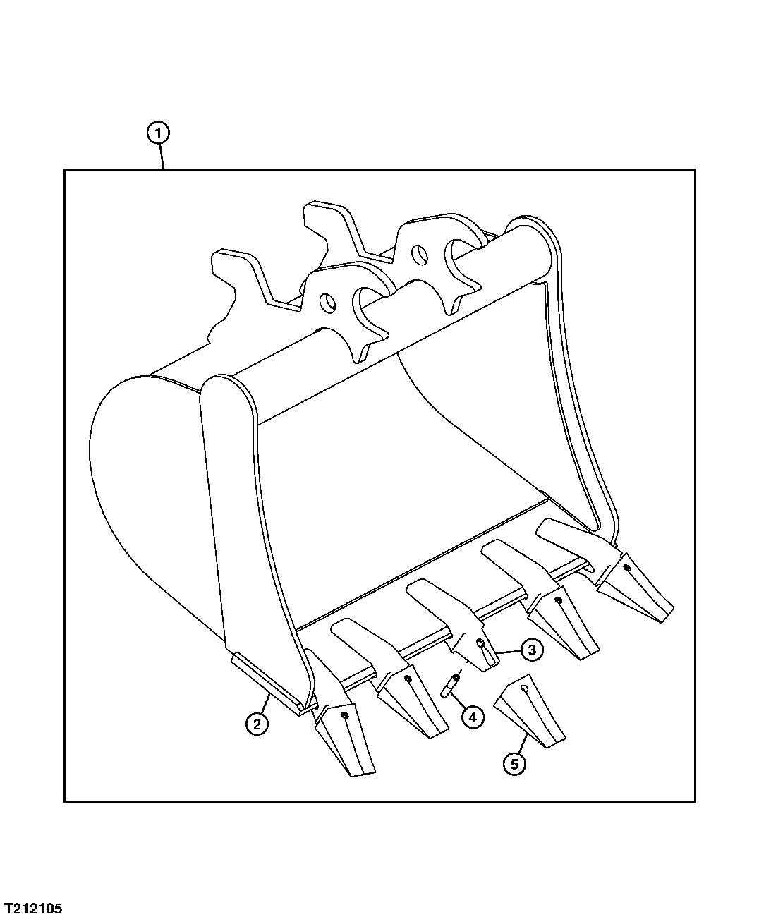 Heavy-Duty Bucket, 76.2 cm (30 in) 0.147 m³ (5.2 ft³)