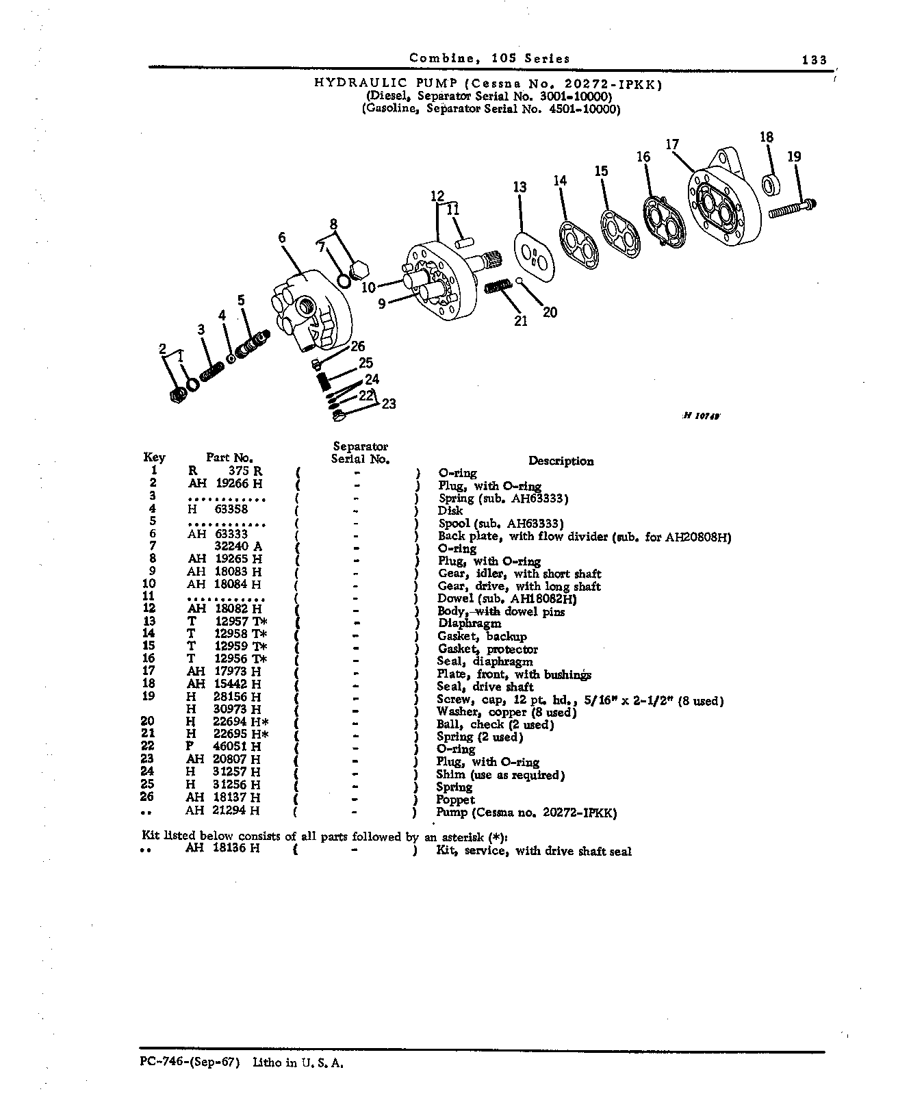 Hydraulic Pump, Reservoir, and Lines (Continued)
